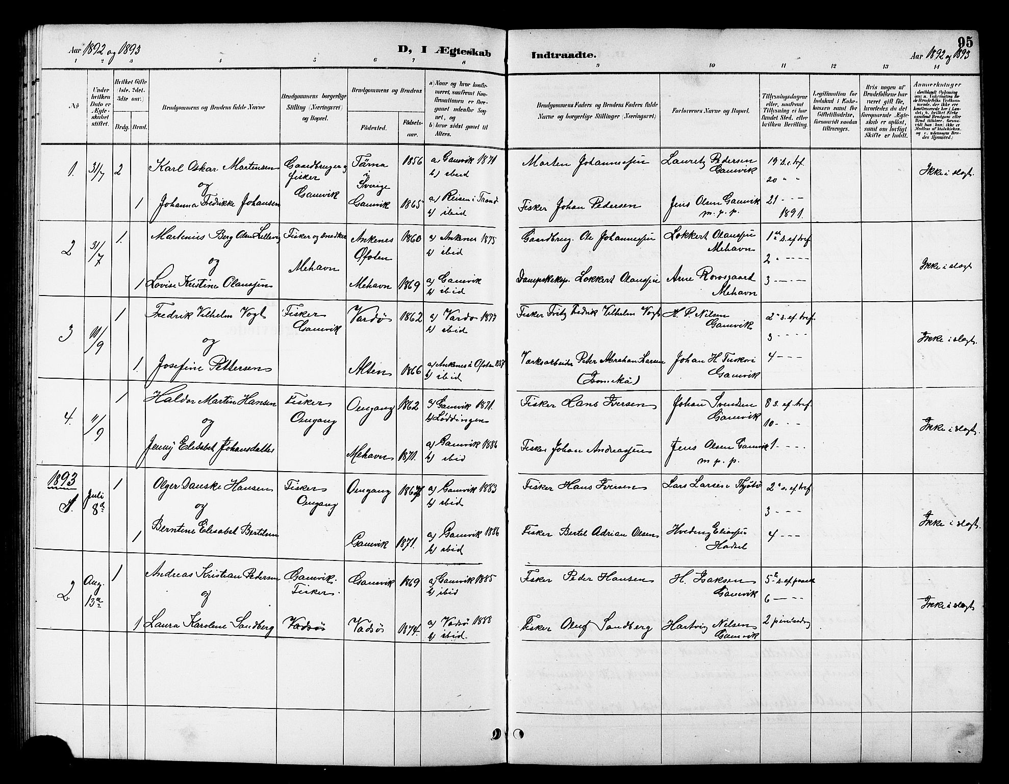 Tana sokneprestkontor, SATØ/S-1334/H/Hb/L0006klokker: Parish register (copy) no. 6, 1892-1909, p. 95