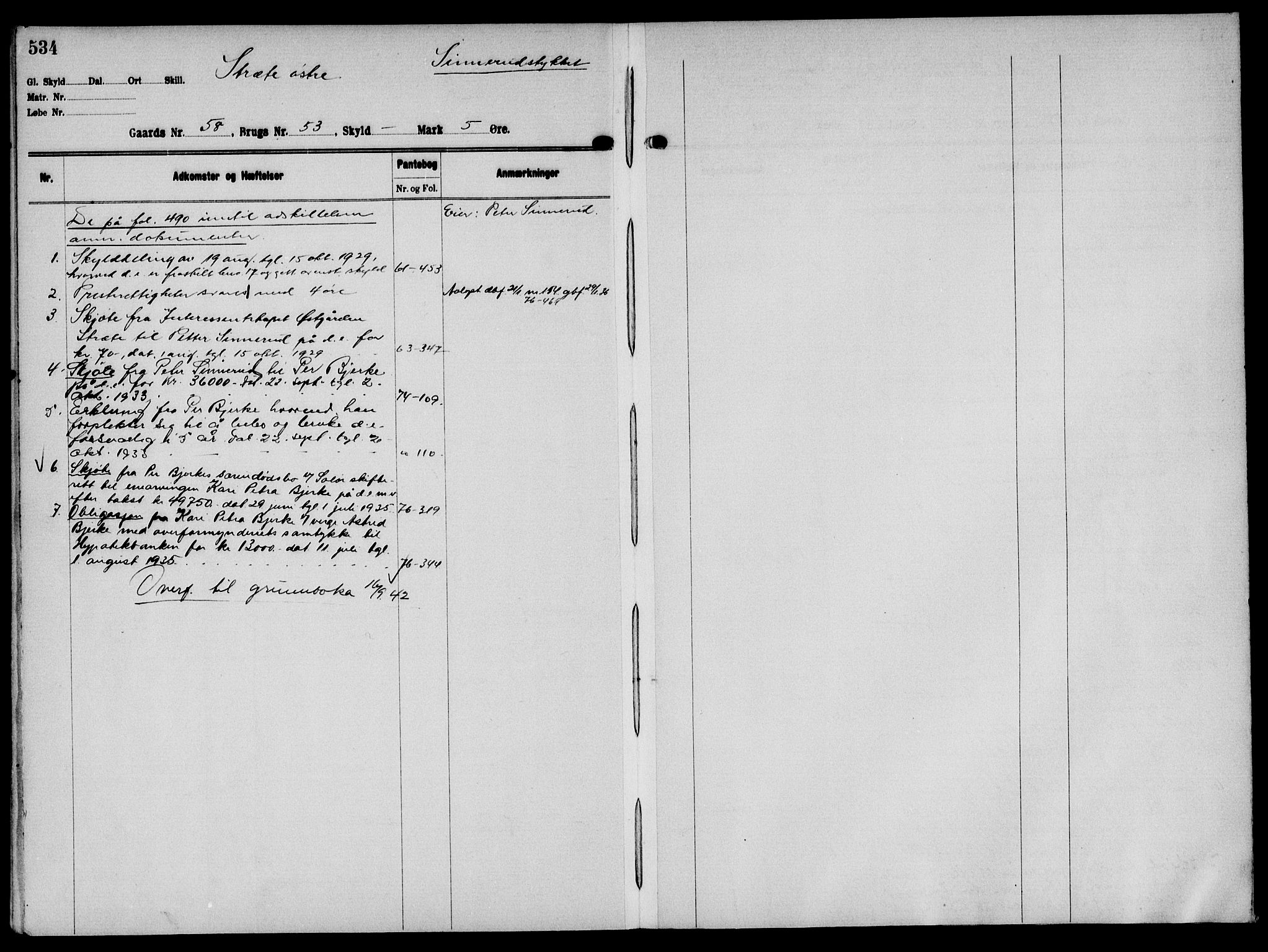 Solør tingrett, AV/SAH-TING-008/H/Ha/Hak/L0004: Mortgage register no. IV, 1900-1935, p. 534