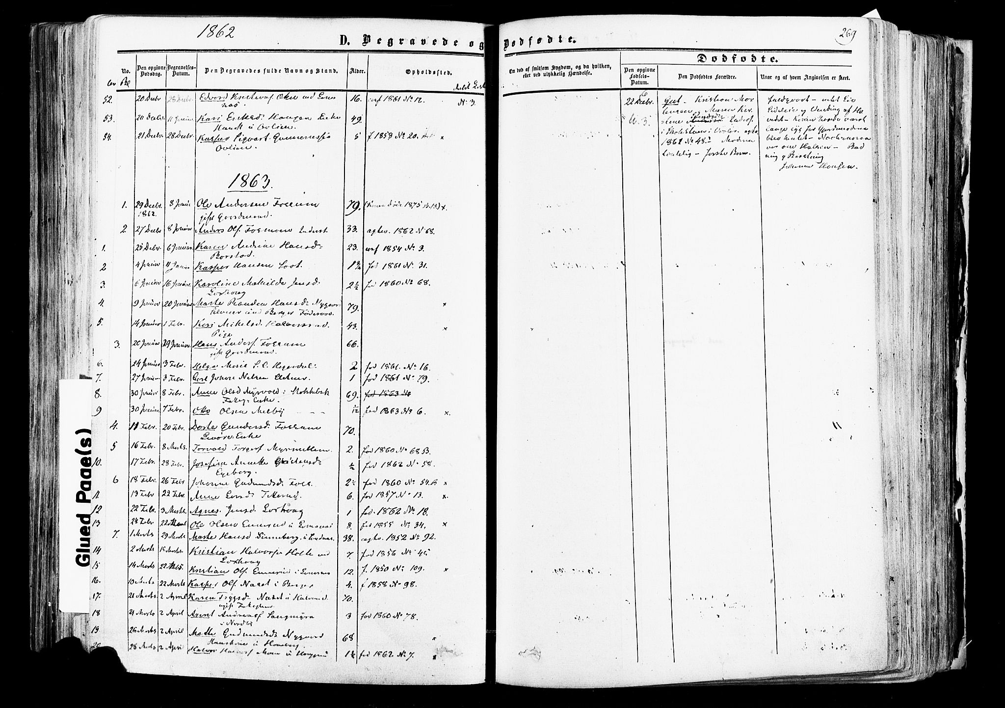 Aurskog prestekontor Kirkebøker, SAO/A-10304a/F/Fa/L0007: Parish register (official) no. I 7, 1854-1877, p. 269