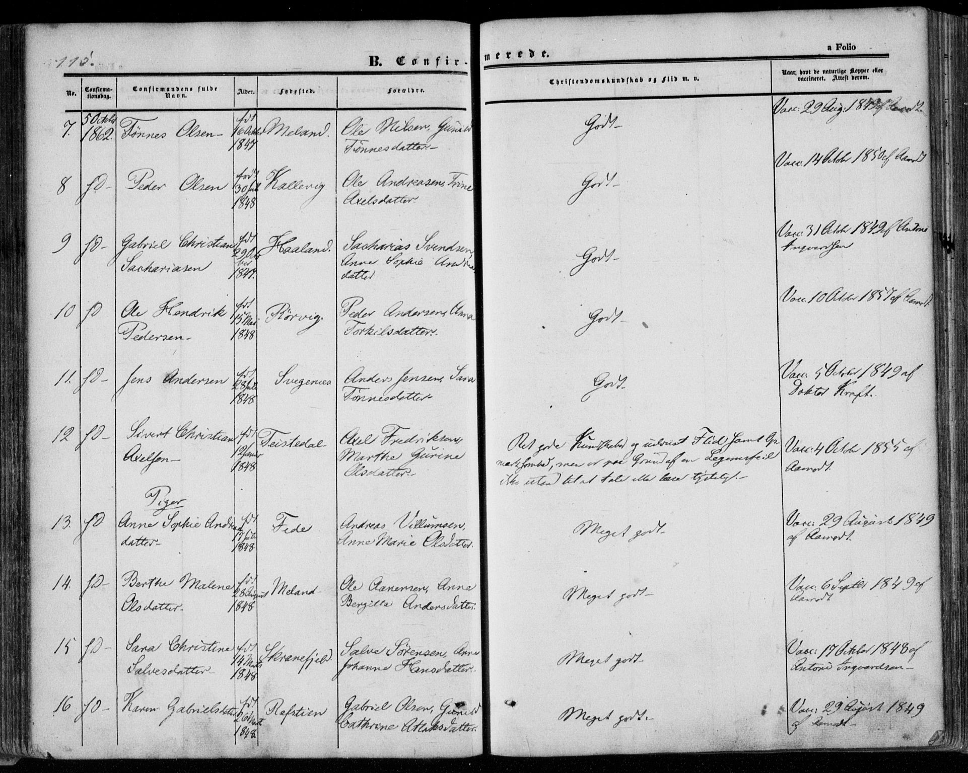 Kvinesdal sokneprestkontor, AV/SAK-1111-0026/F/Fa/Faa/L0002: Parish register (official) no. A 2, 1850-1876, p. 115