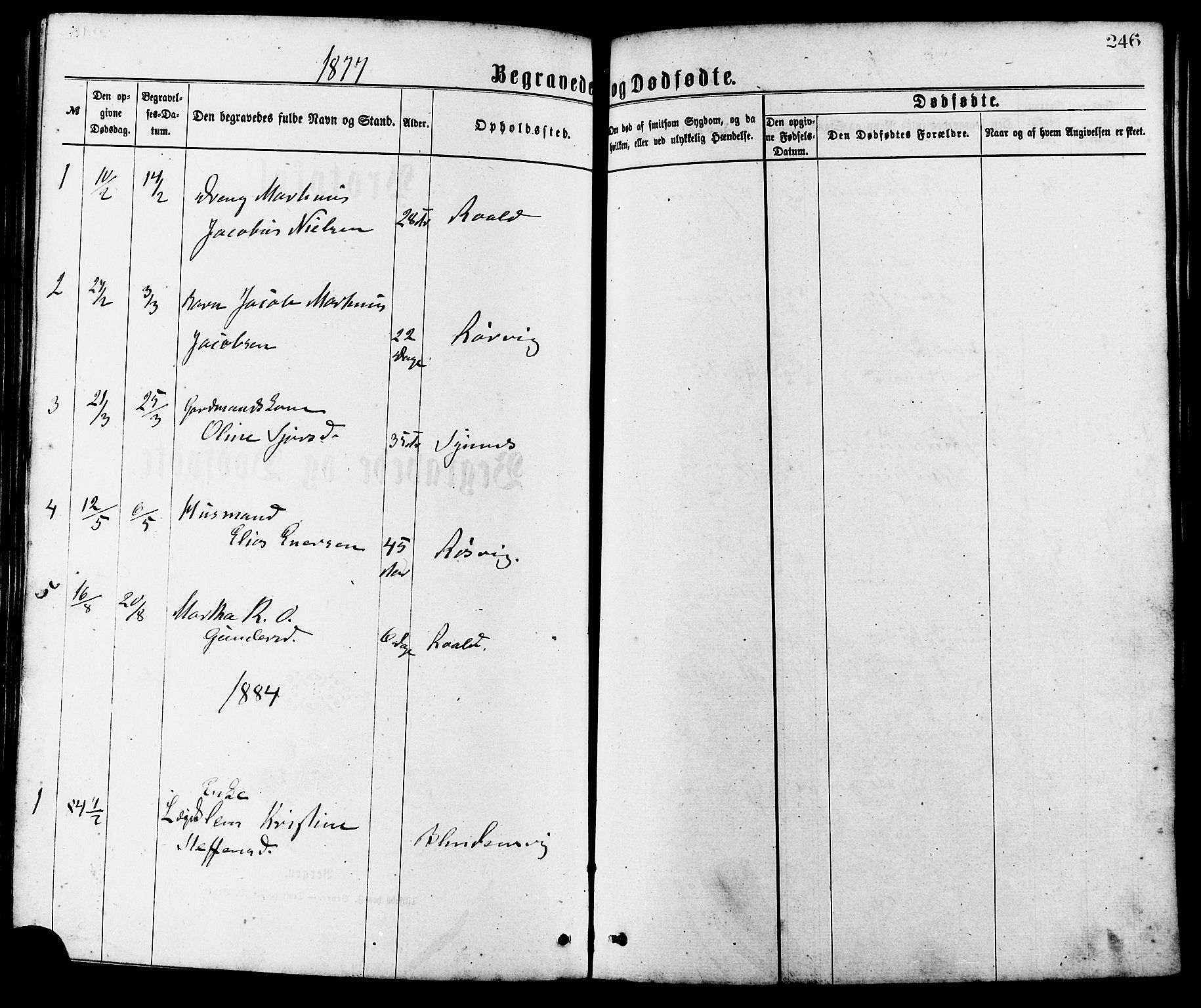 Ministerialprotokoller, klokkerbøker og fødselsregistre - Møre og Romsdal, AV/SAT-A-1454/537/L0519: Parish register (official) no. 537A03, 1876-1889, p. 246