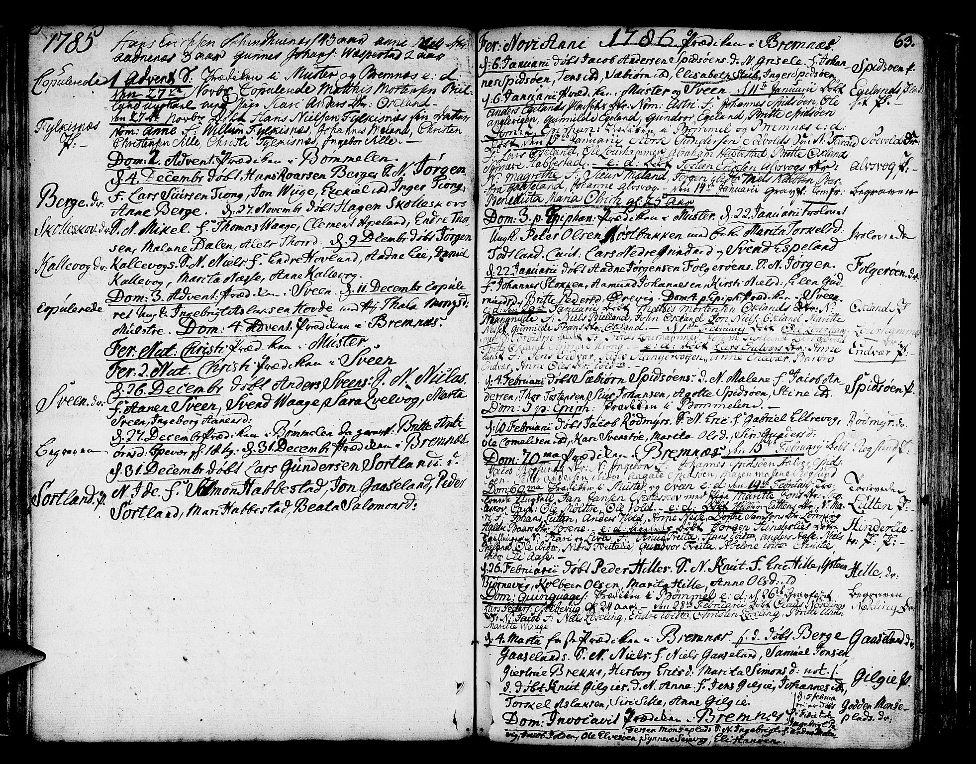 Finnås sokneprestembete, AV/SAB-A-99925/H/Ha/Haa/Haaa/L0003: Parish register (official) no. A 3, 1765-1803, p. 63