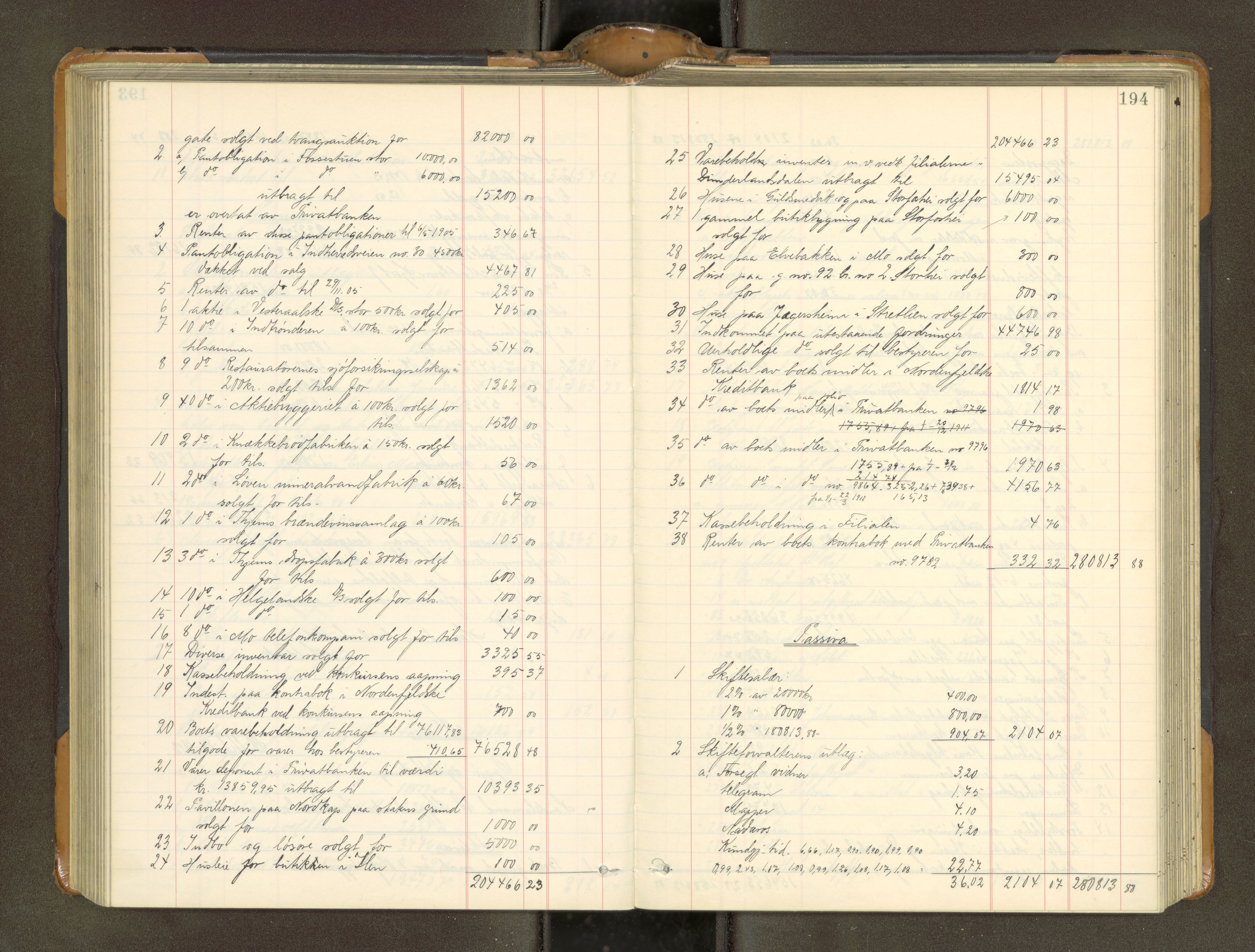 Trondheim byfogd, AV/SAT-A-0003/1/3/3A/L0040: Skifteutlodningsprotokoll - 9/2-1/10. (m/ register), 1910-1913, p. 194