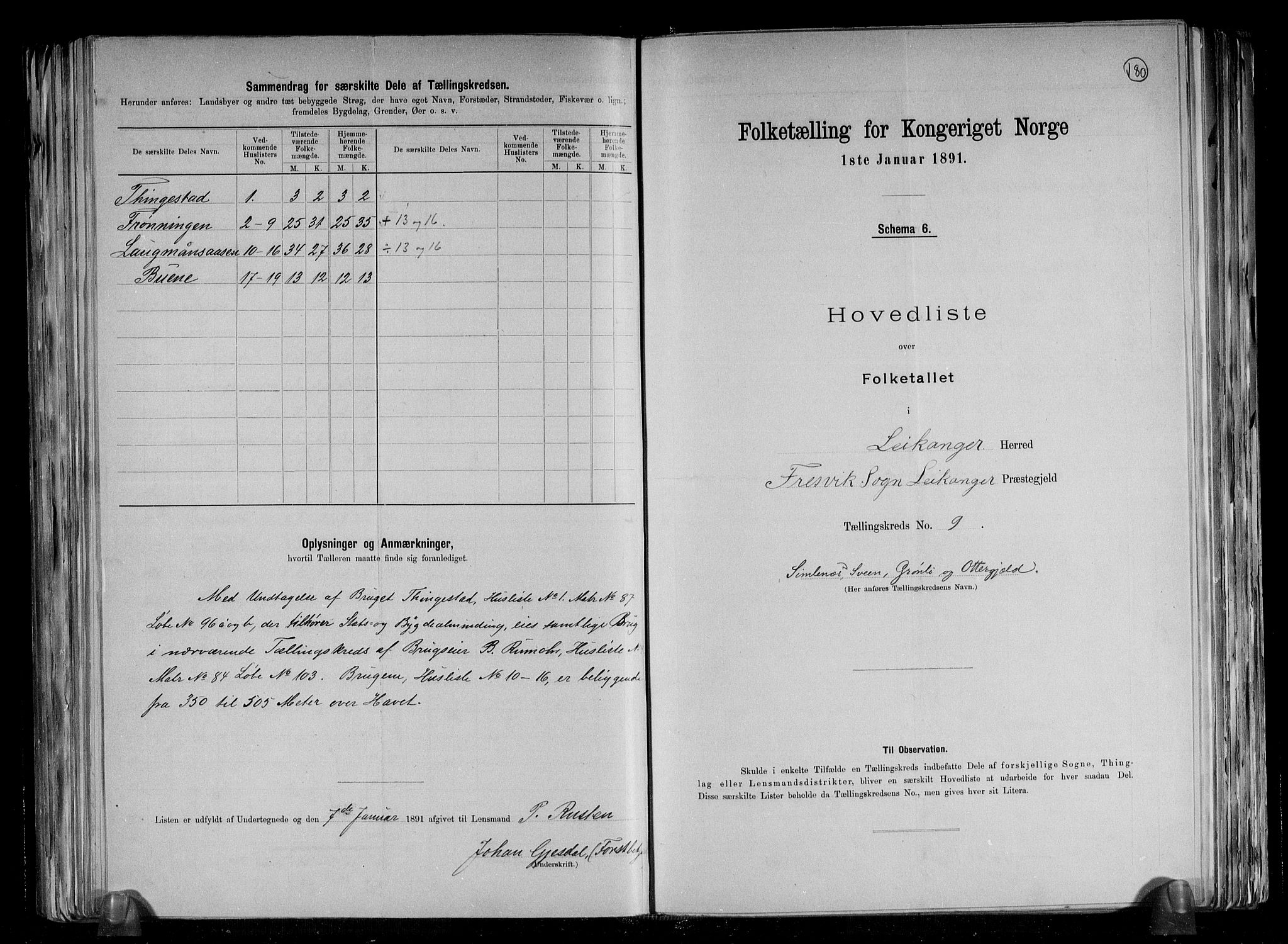 RA, 1891 census for 1419 Leikanger, 1891, p. 22