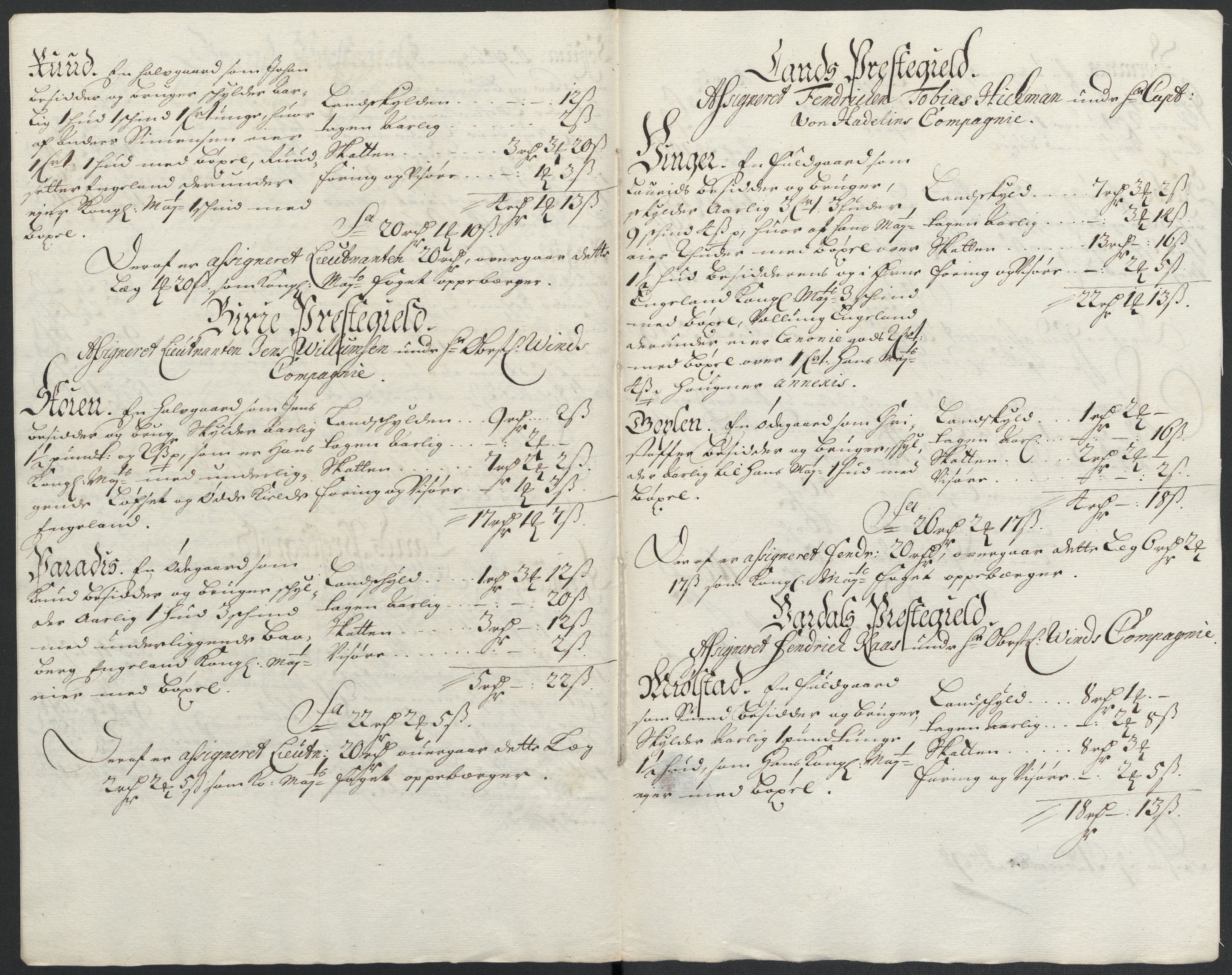 Rentekammeret inntil 1814, Reviderte regnskaper, Fogderegnskap, RA/EA-4092/R18/L1296: Fogderegnskap Hadeland, Toten og Valdres, 1698, p. 206