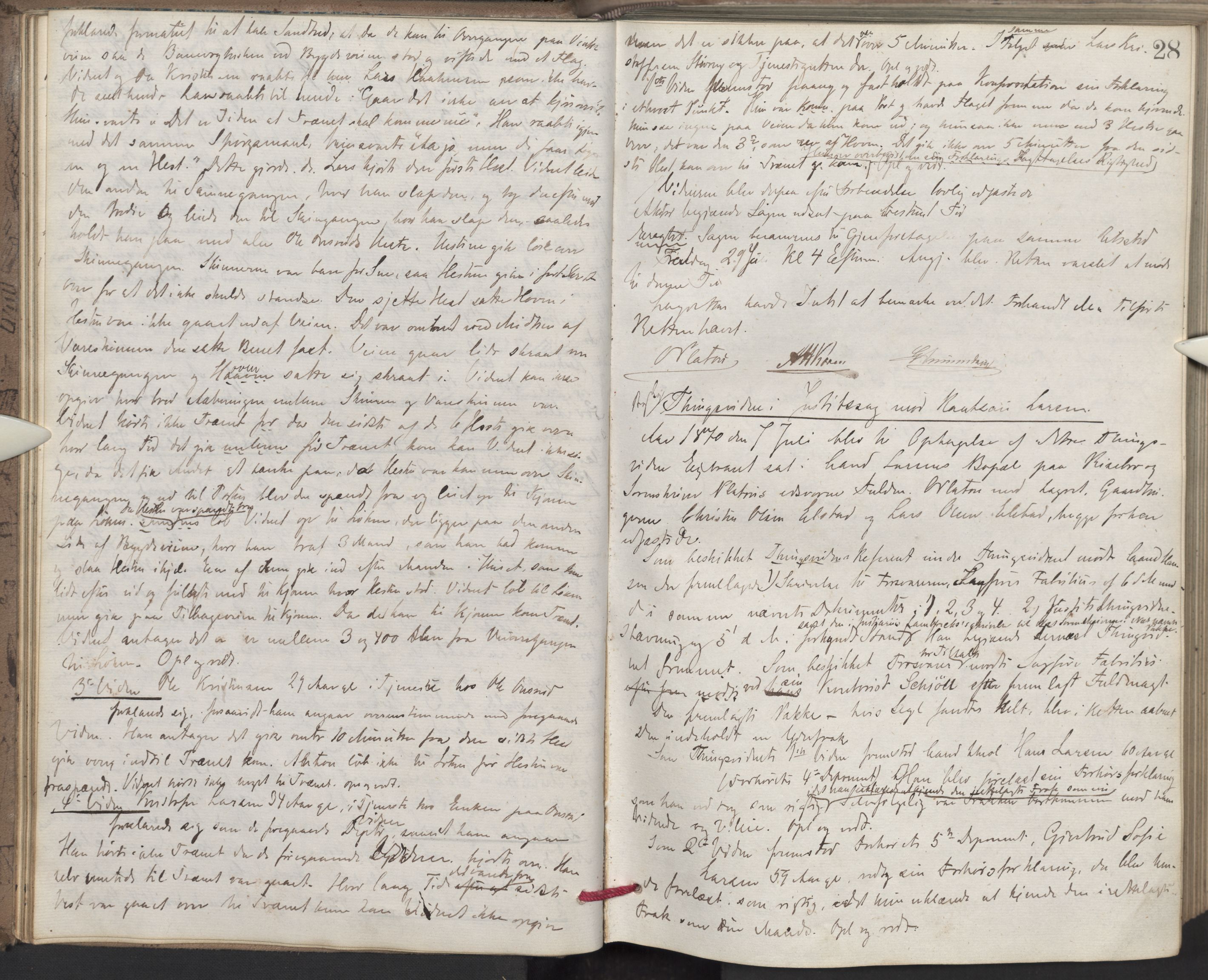 Nes tingrett, AV/SAO-A-10548/F/Fc/Fcb/L0007: Ekstrarettsprotokoll "Q", 1870-1874, p. 27b-28a