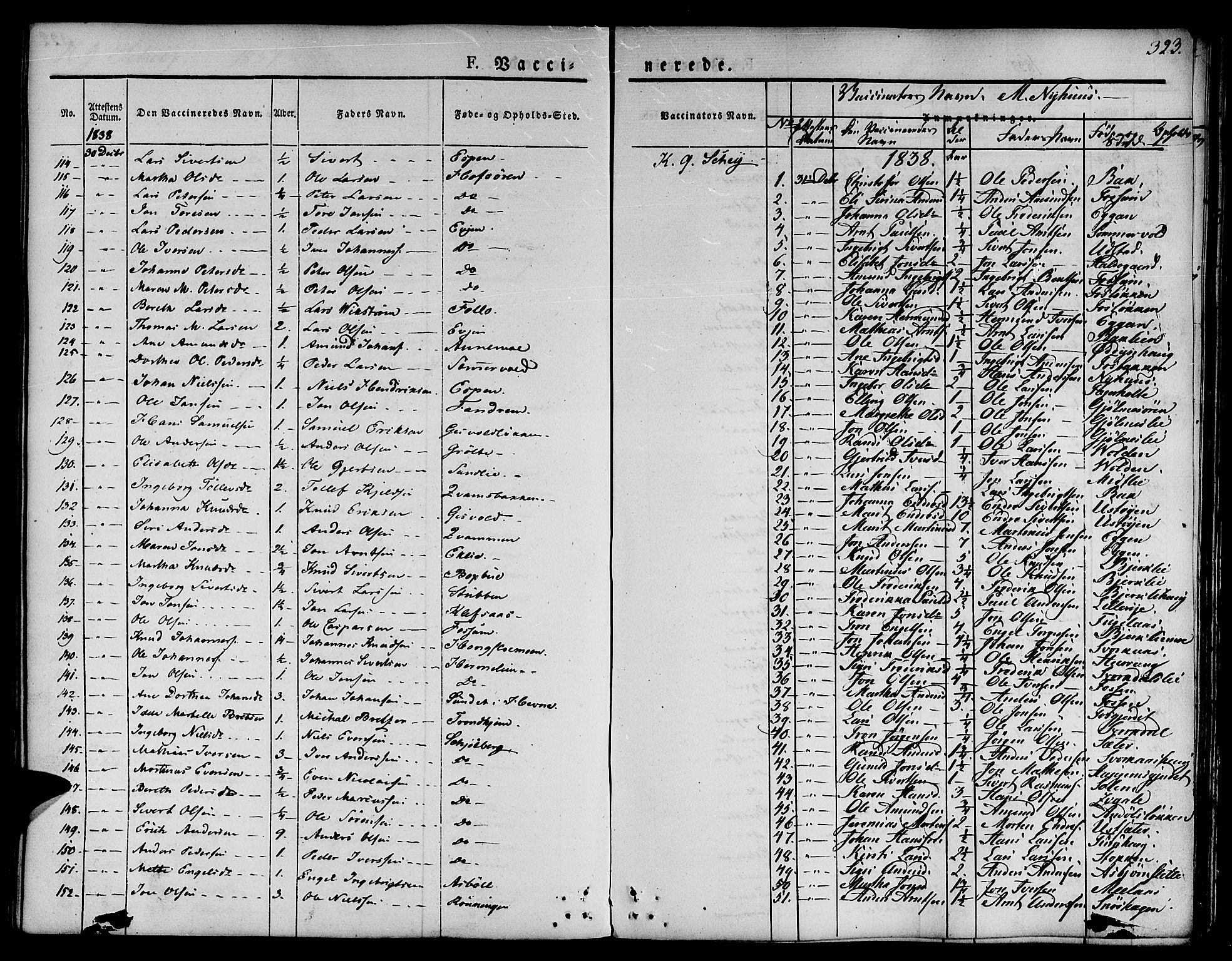 Ministerialprotokoller, klokkerbøker og fødselsregistre - Sør-Trøndelag, SAT/A-1456/668/L0804: Parish register (official) no. 668A04, 1826-1839, p. 323