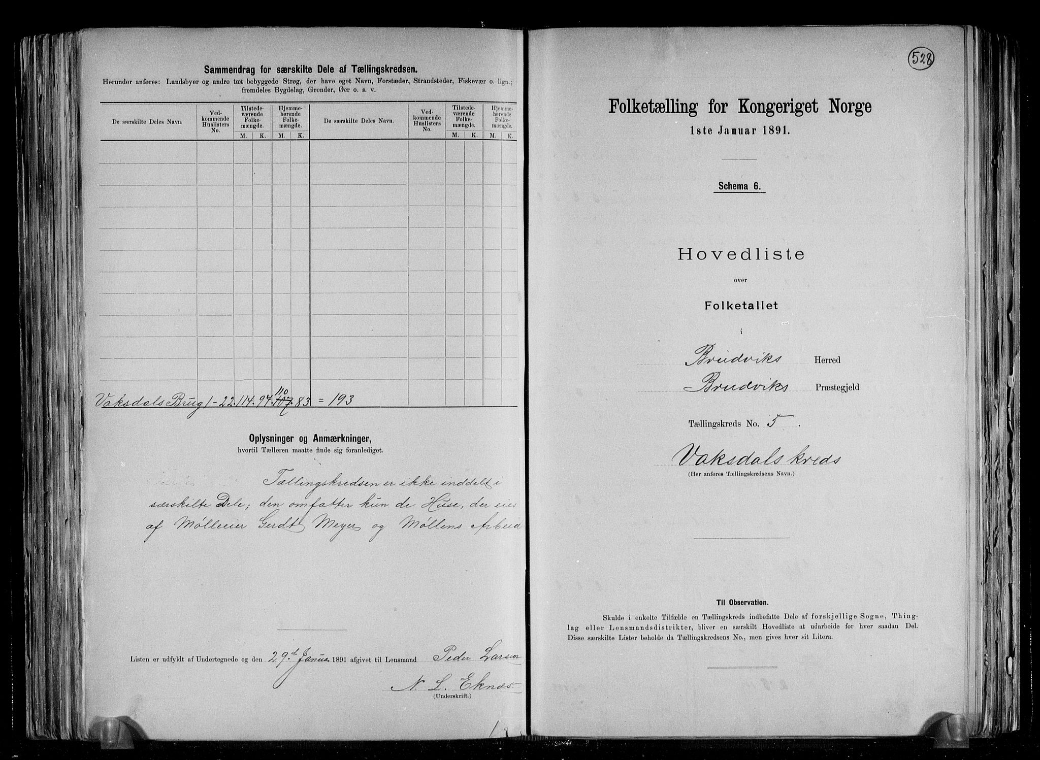 RA, 1891 census for 1251 Bruvik, 1891, p. 13