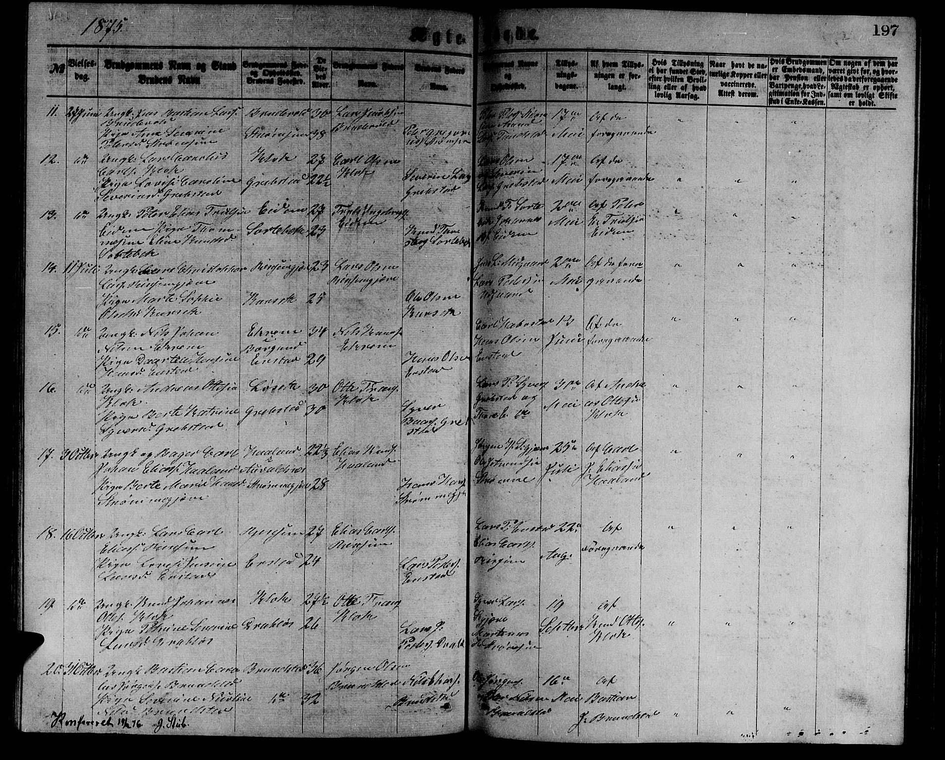 Ministerialprotokoller, klokkerbøker og fødselsregistre - Møre og Romsdal, AV/SAT-A-1454/523/L0338: Parish register (copy) no. 523C01, 1865-1877, p. 197