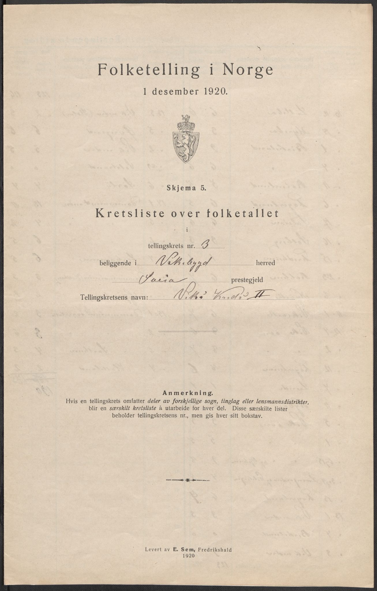 SAB, 1920 census for Vikebygd, 1920, p. 12