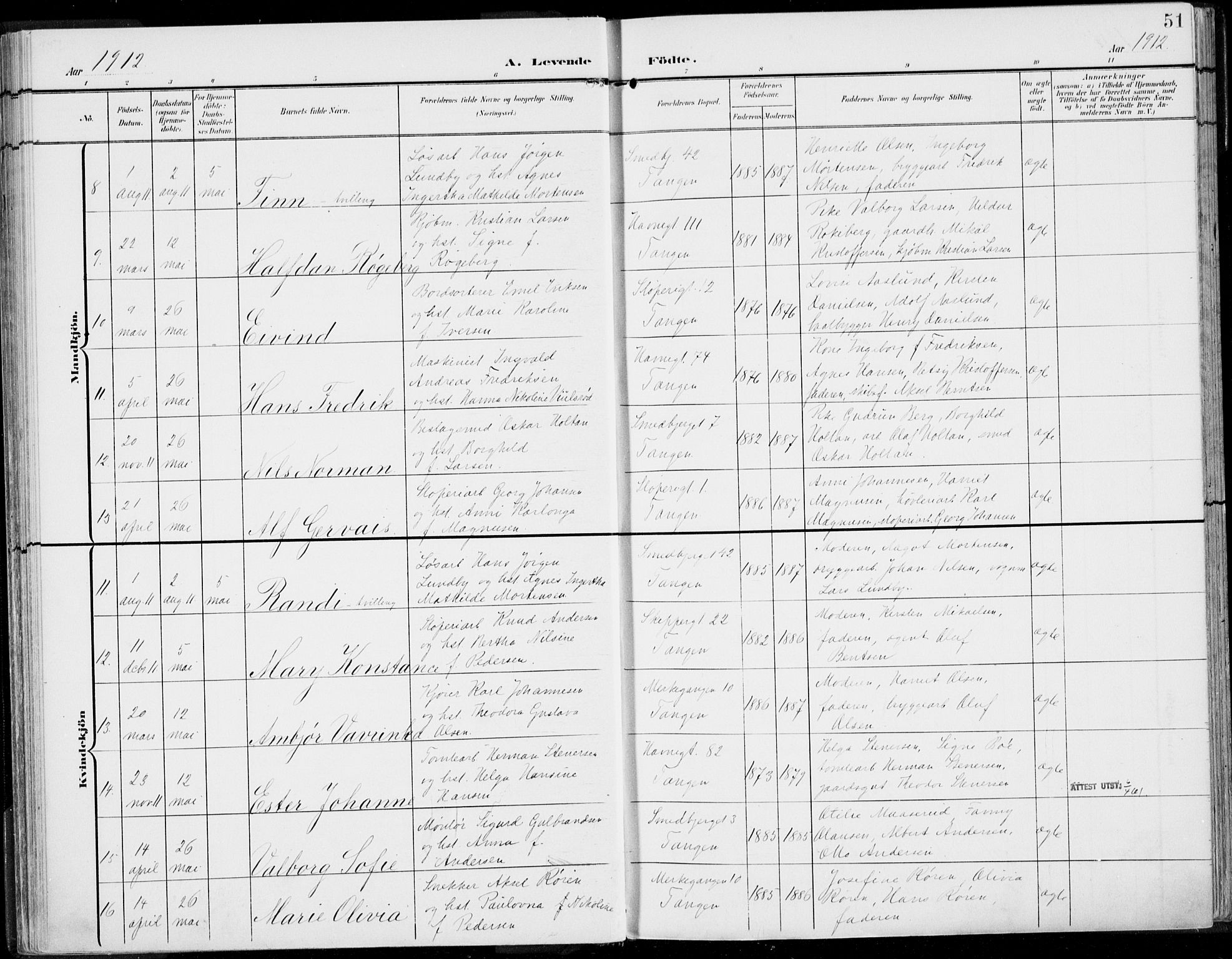 Strømsø kirkebøker, AV/SAKO-A-246/F/Fb/L0008: Parish register (official) no. II 8, 1902-1933, p. 51