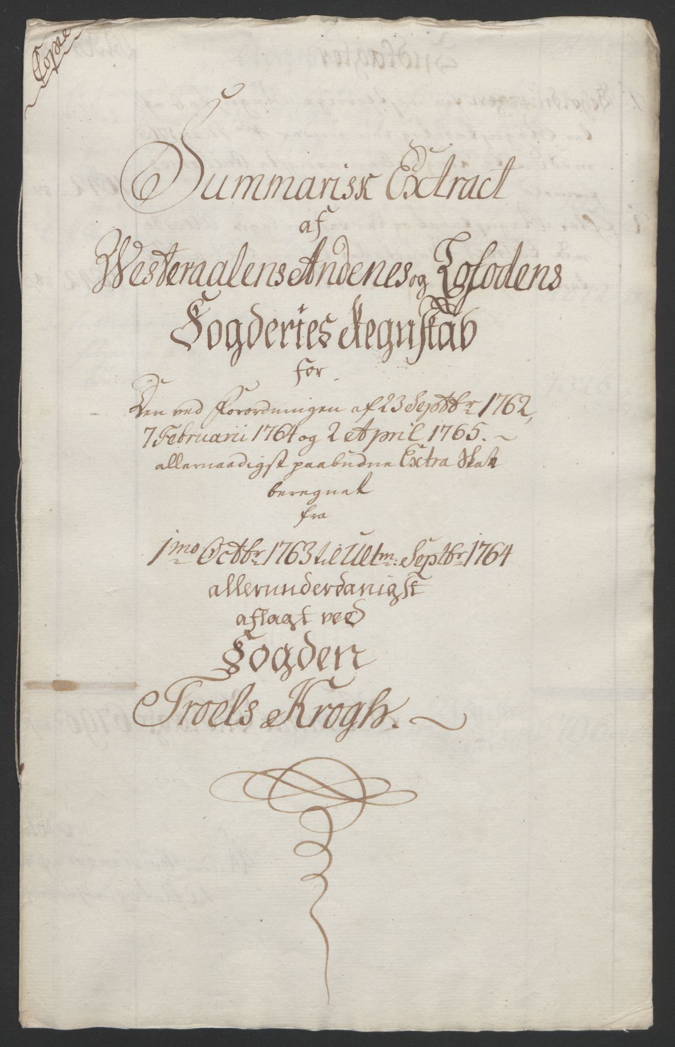 Rentekammeret inntil 1814, Reviderte regnskaper, Fogderegnskap, AV/RA-EA-4092/R67/L4747: Ekstraskatten Vesterålen, Andenes og Lofoten, 1762-1766, p. 221