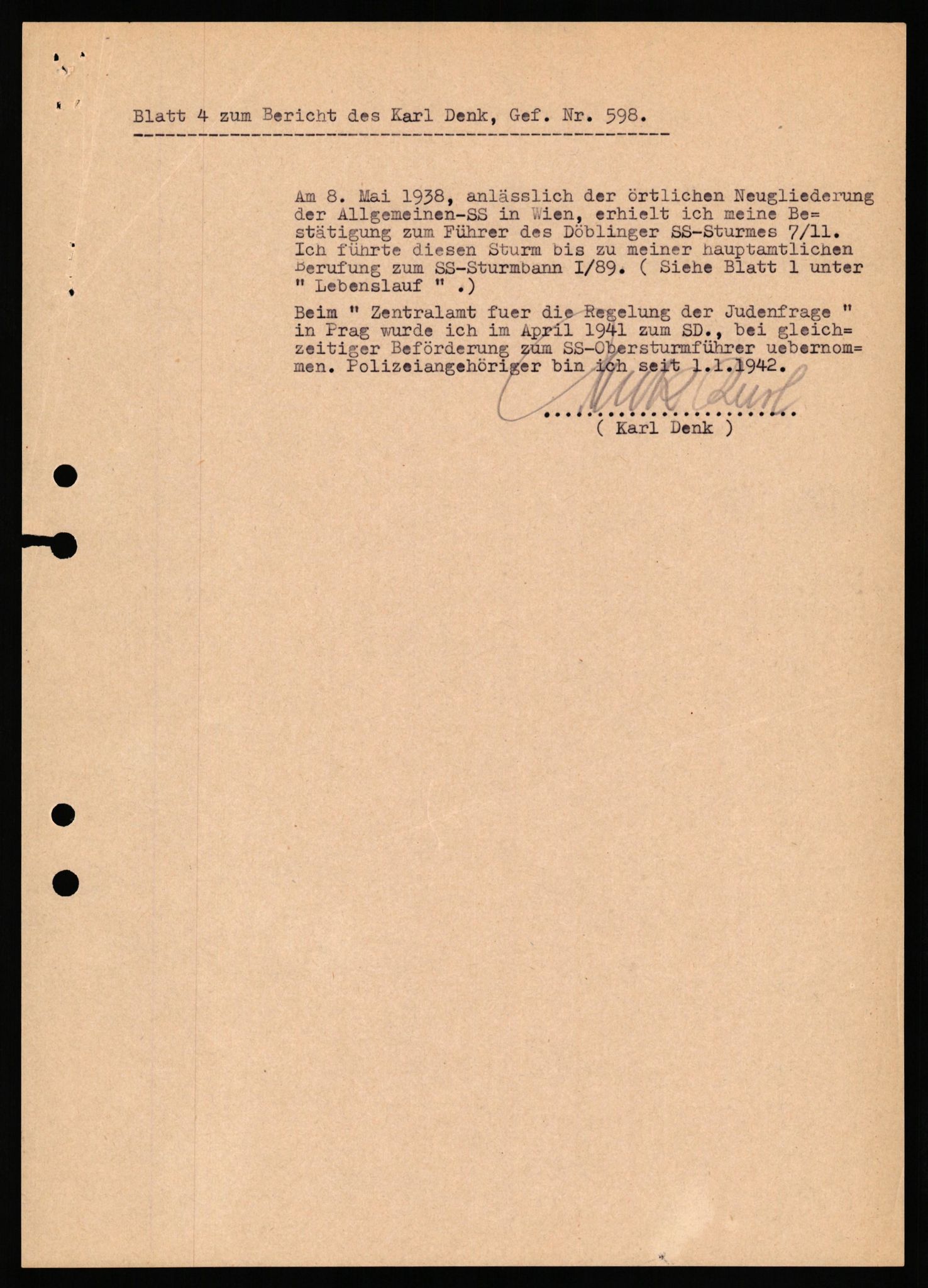 Forsvaret, Forsvarets overkommando II, RA/RAFA-3915/D/Db/L0038: CI Questionaires. Tyske okkupasjonsstyrker i Norge. Østerrikere., 1945-1946, p. 229