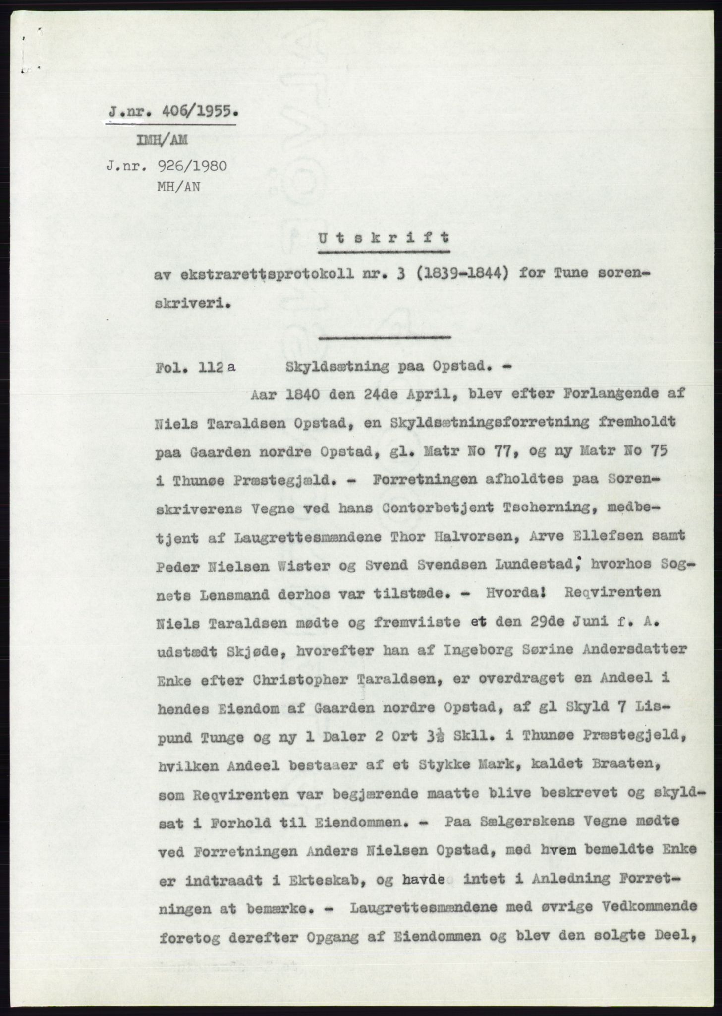 Statsarkivet i Oslo, AV/SAO-A-10621/Z/Zd/L0002: Avskrifter, j.nr 5-691/1955, 1955, p. 306