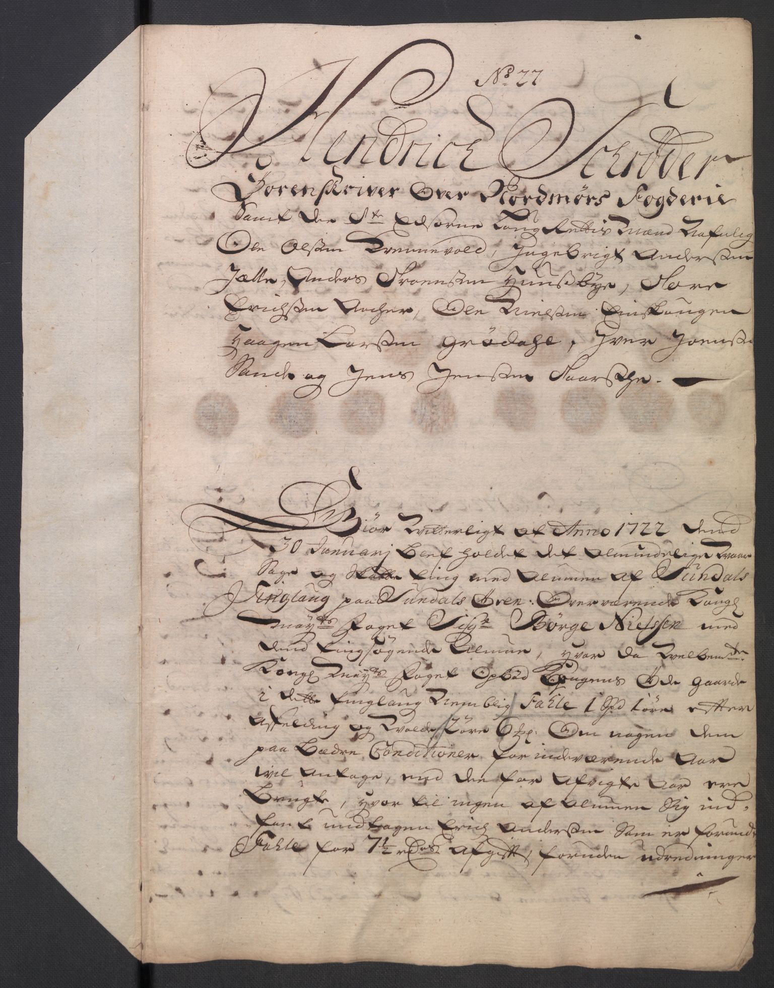 Rentekammeret inntil 1814, Reviderte regnskaper, Fogderegnskap, AV/RA-EA-4092/R56/L3755: Fogderegnskap Nordmøre, 1722, p. 242