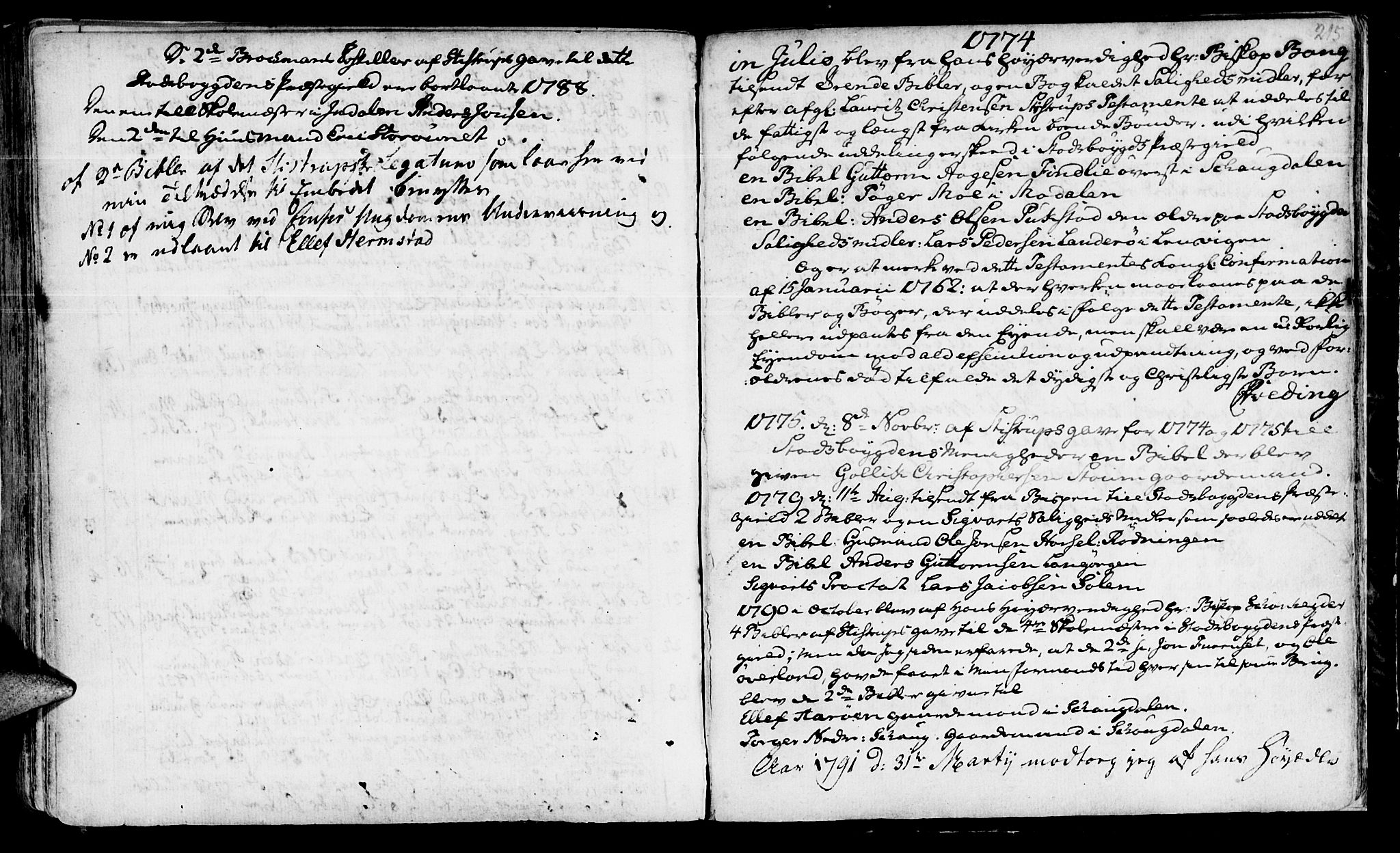 Ministerialprotokoller, klokkerbøker og fødselsregistre - Sør-Trøndelag, AV/SAT-A-1456/646/L0604: Parish register (official) no. 646A02, 1735-1750, p. 214-215