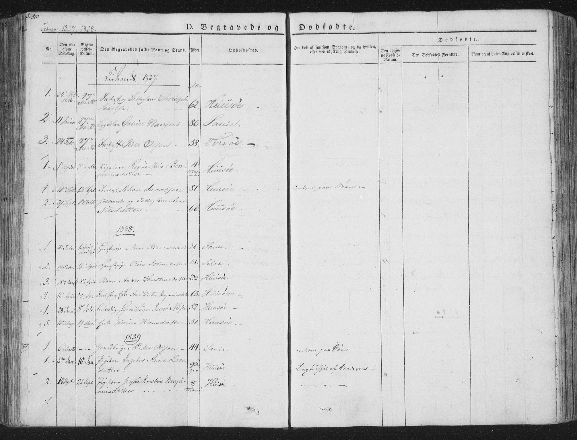 Ministerialprotokoller, klokkerbøker og fødselsregistre - Nordland, AV/SAT-A-1459/839/L0566: Parish register (official) no. 839A03, 1825-1862, p. 520