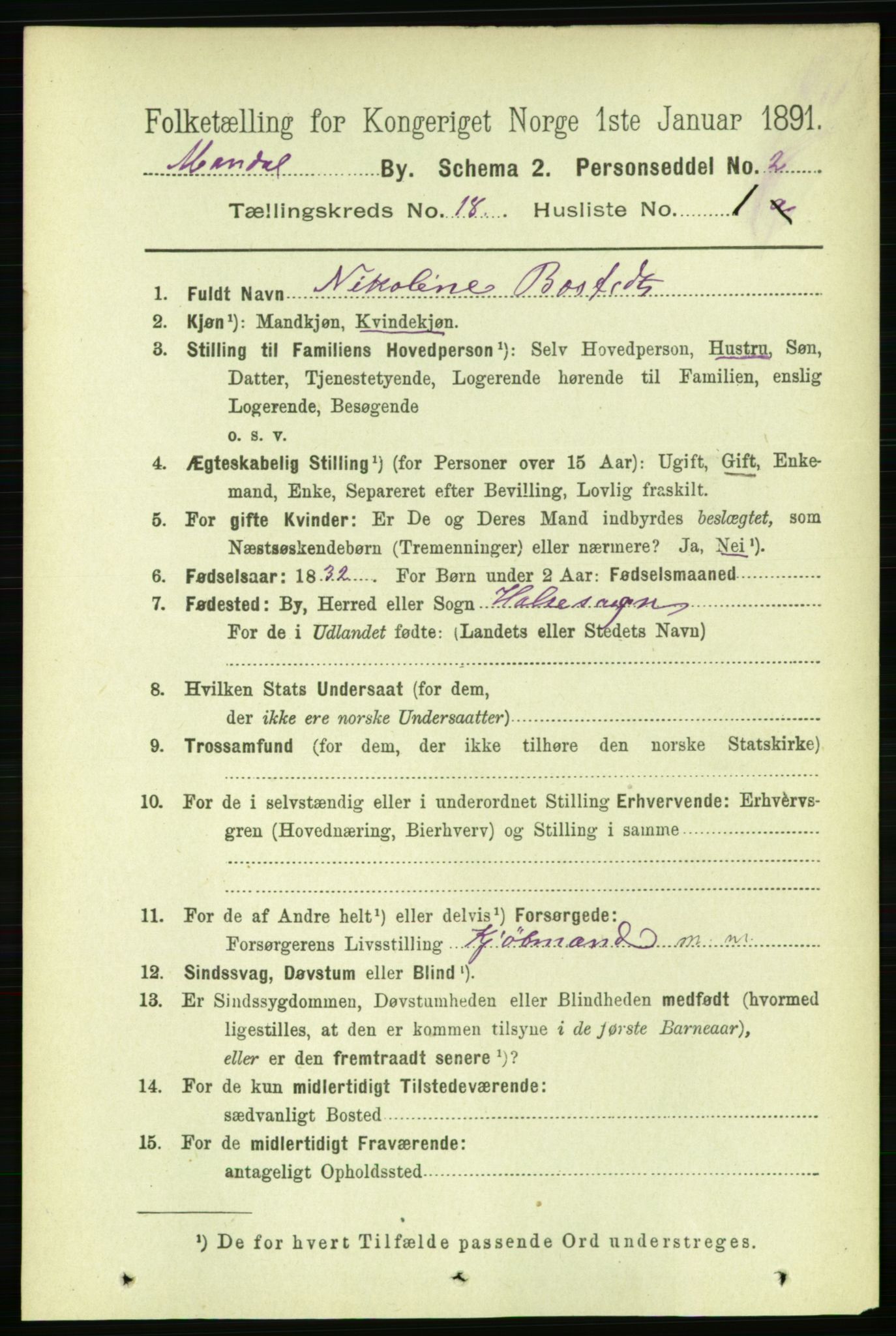 RA, 1891 census for 1002 Mandal, 1891, p. 3701