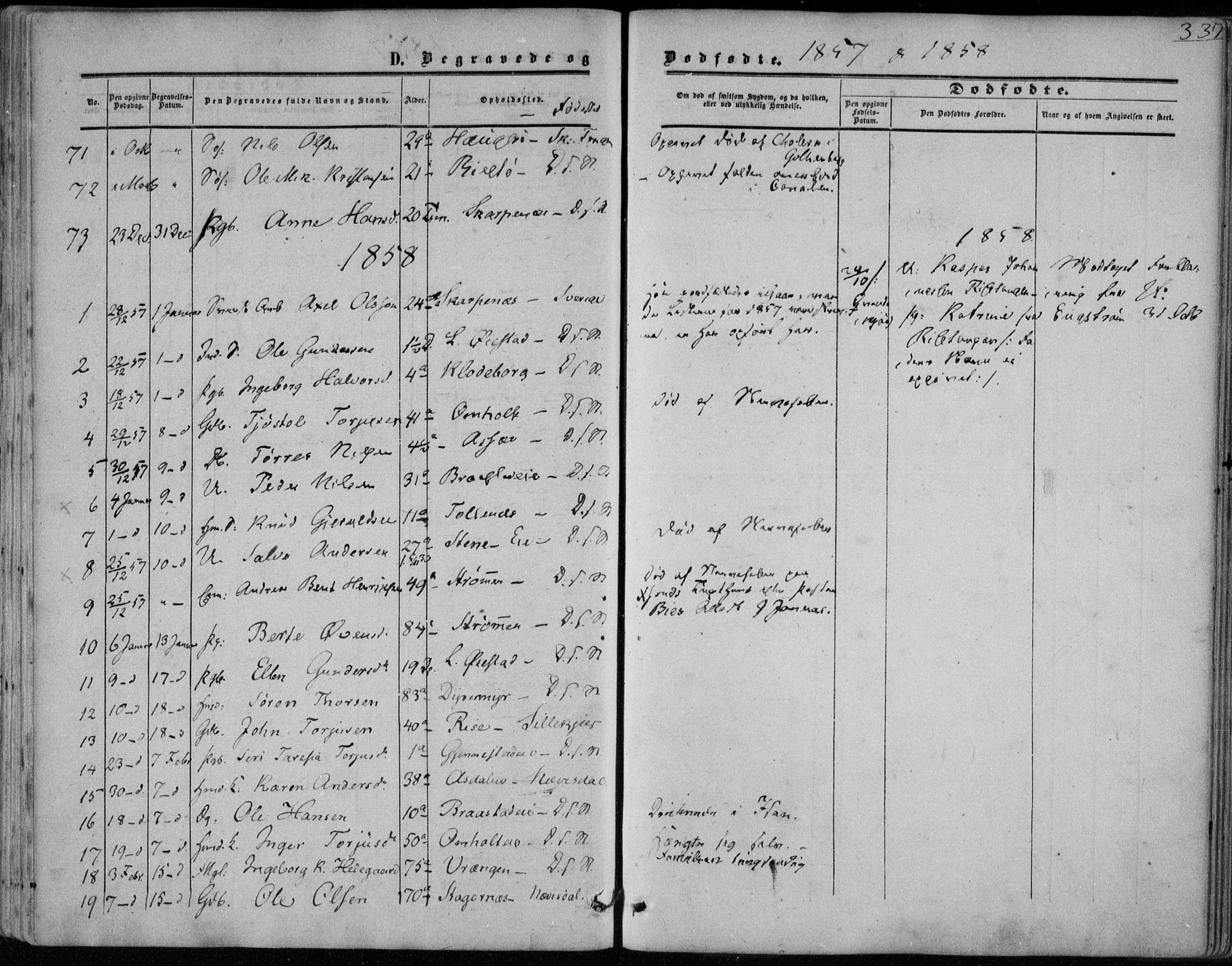 Øyestad sokneprestkontor, AV/SAK-1111-0049/F/Fa/L0015: Parish register (official) no. A 15, 1857-1873, p. 337