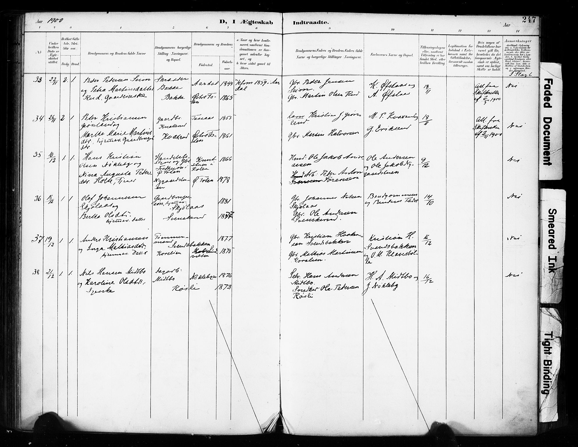 Vestre Toten prestekontor, SAH/PREST-108/H/Ha/Haa/L0011: Parish register (official) no. 11, 1895-1906, p. 247