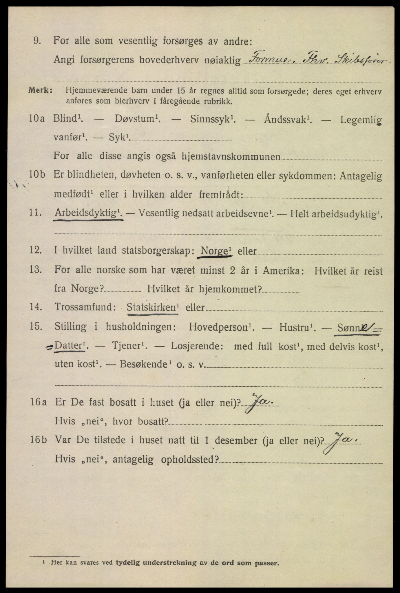 SAK, 1920 census for Kristiansand, 1920, p. 42620