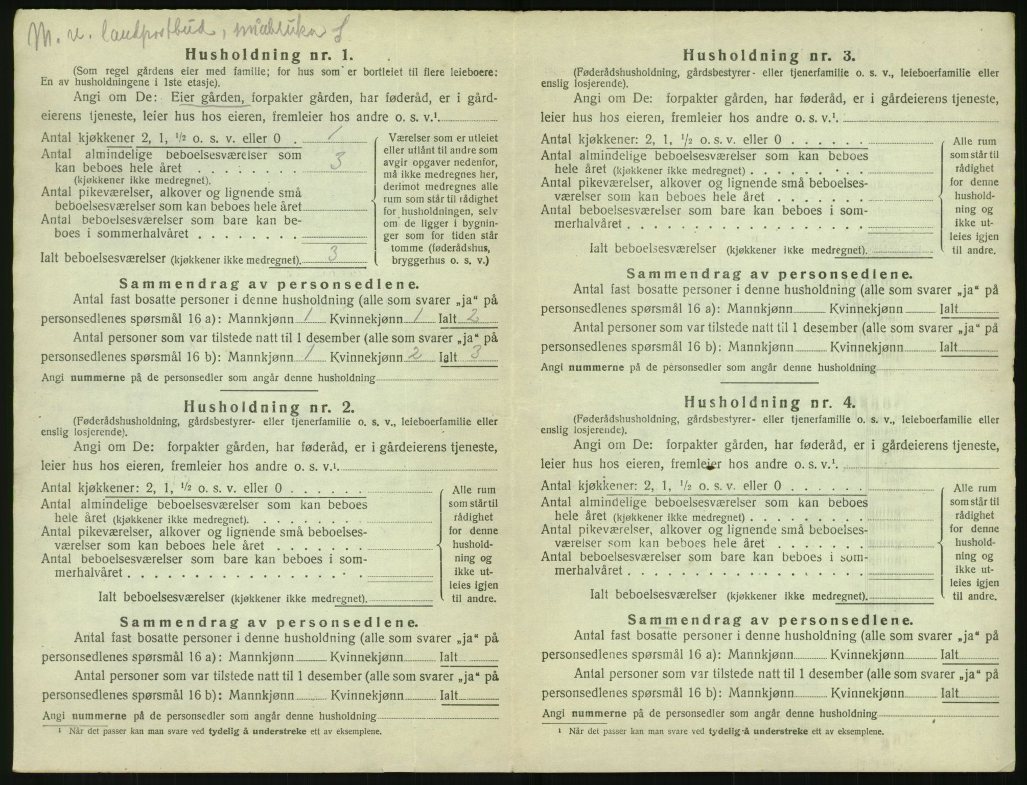 SAK, 1920 census for Vegårshei, 1920, p. 667