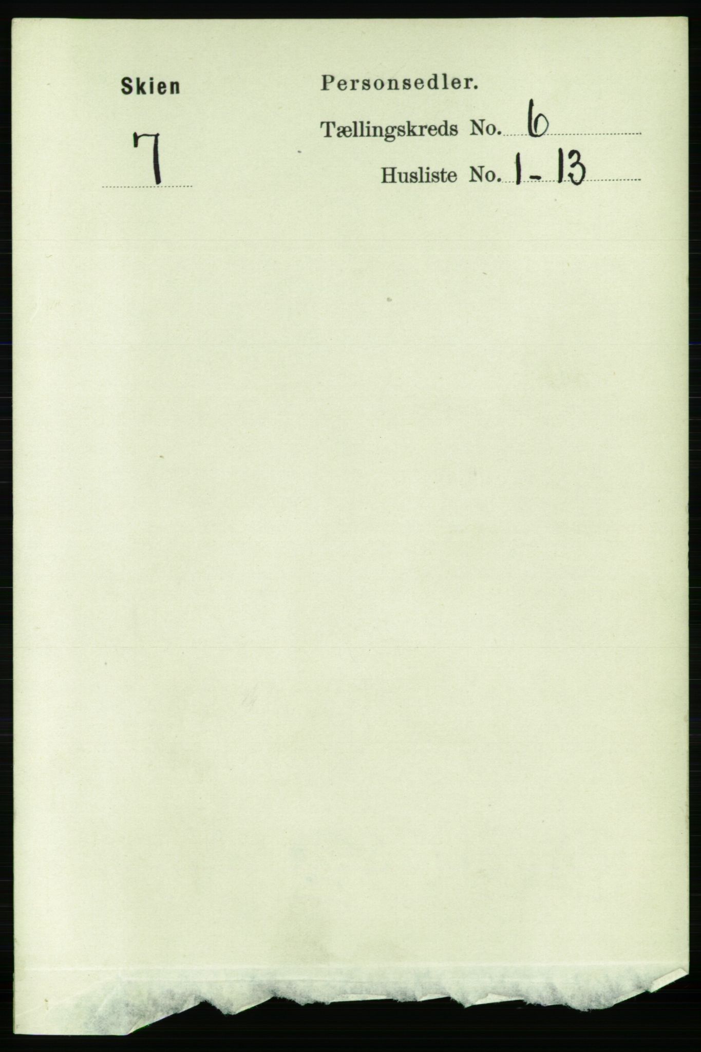 RA, 1891 census for 0806 Skien, 1891, p. 2993