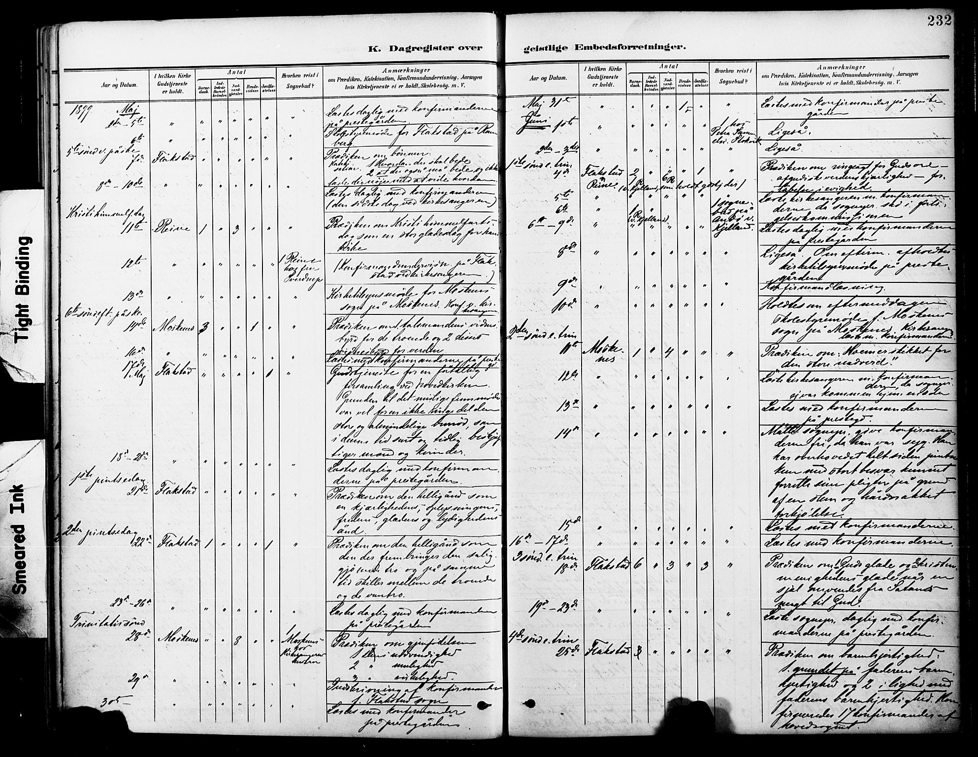 Ministerialprotokoller, klokkerbøker og fødselsregistre - Nordland, AV/SAT-A-1459/885/L1205: Parish register (official) no. 885A06, 1892-1905, p. 232