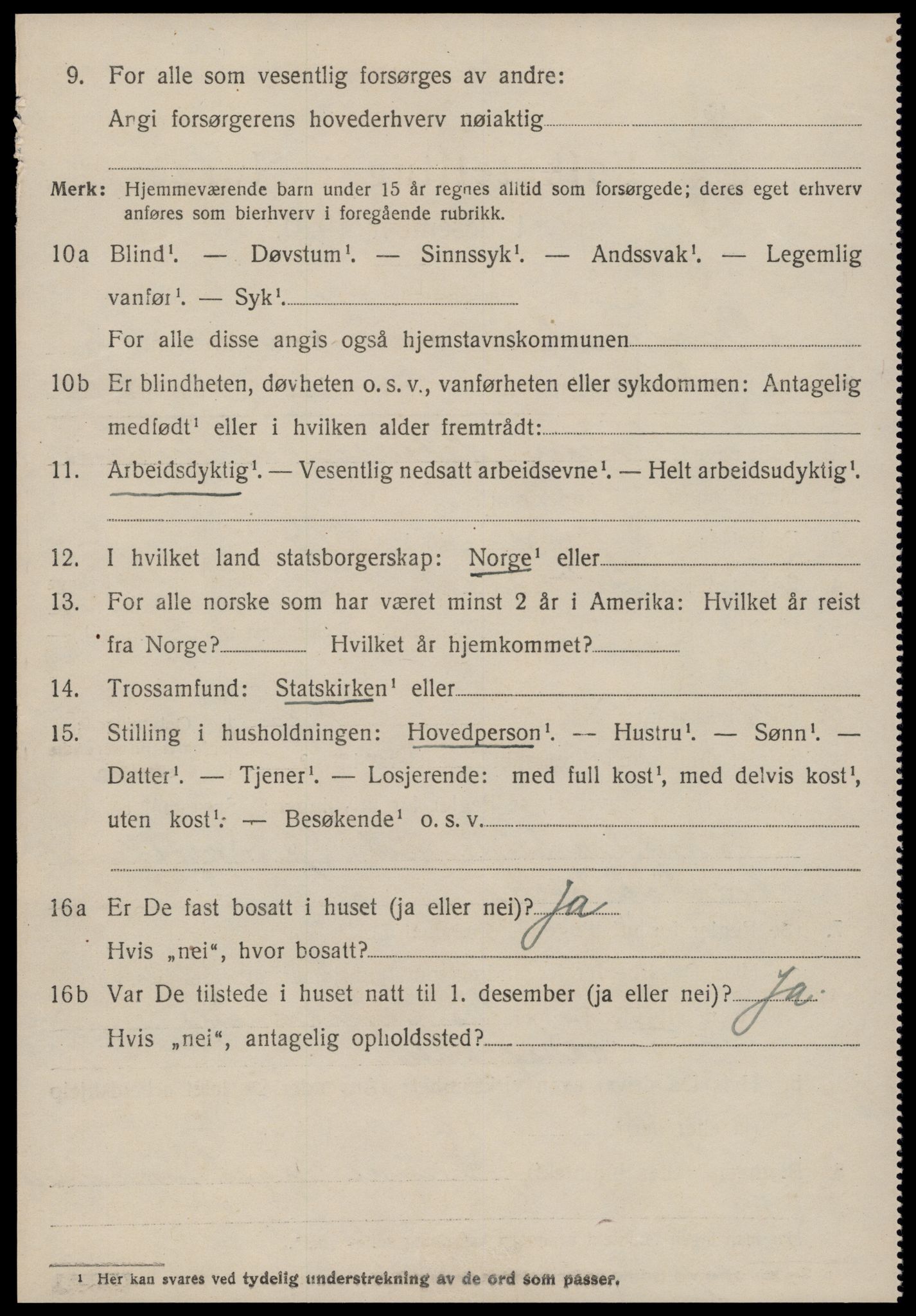 SAT, 1920 census for Borgund, 1920, p. 5109