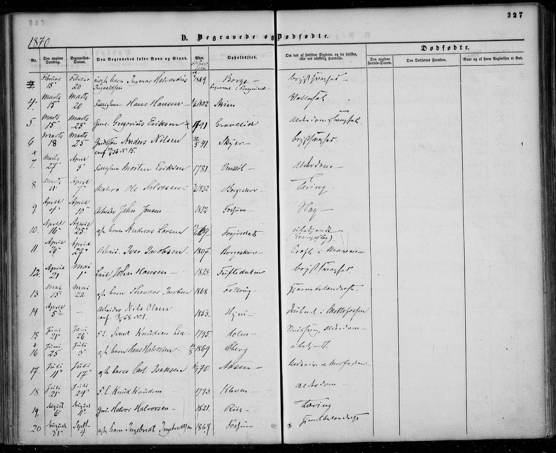 Gjerpen kirkebøker, SAKO/A-265/F/Fa/L0008b: Parish register (official) no. I 8B, 1857-1871, p. 327