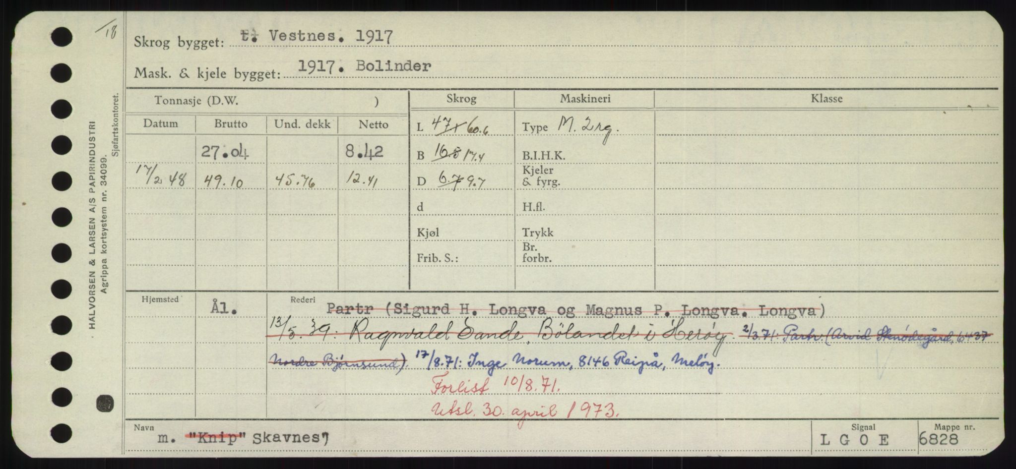 Sjøfartsdirektoratet med forløpere, Skipsmålingen, RA/S-1627/H/Hd/L0034: Fartøy, Sk-Slå, p. 159