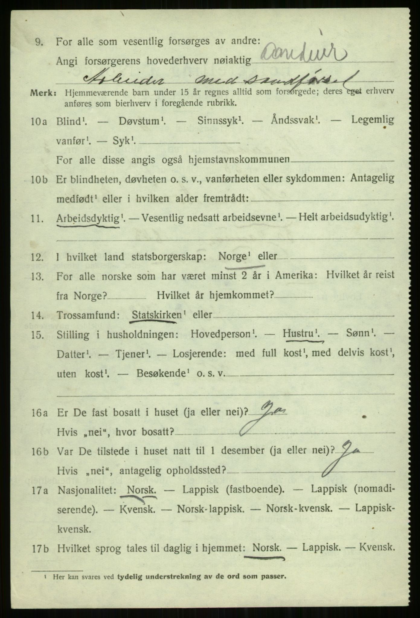 SATØ, 1920 census for Tromsøysund, 1920, p. 3189