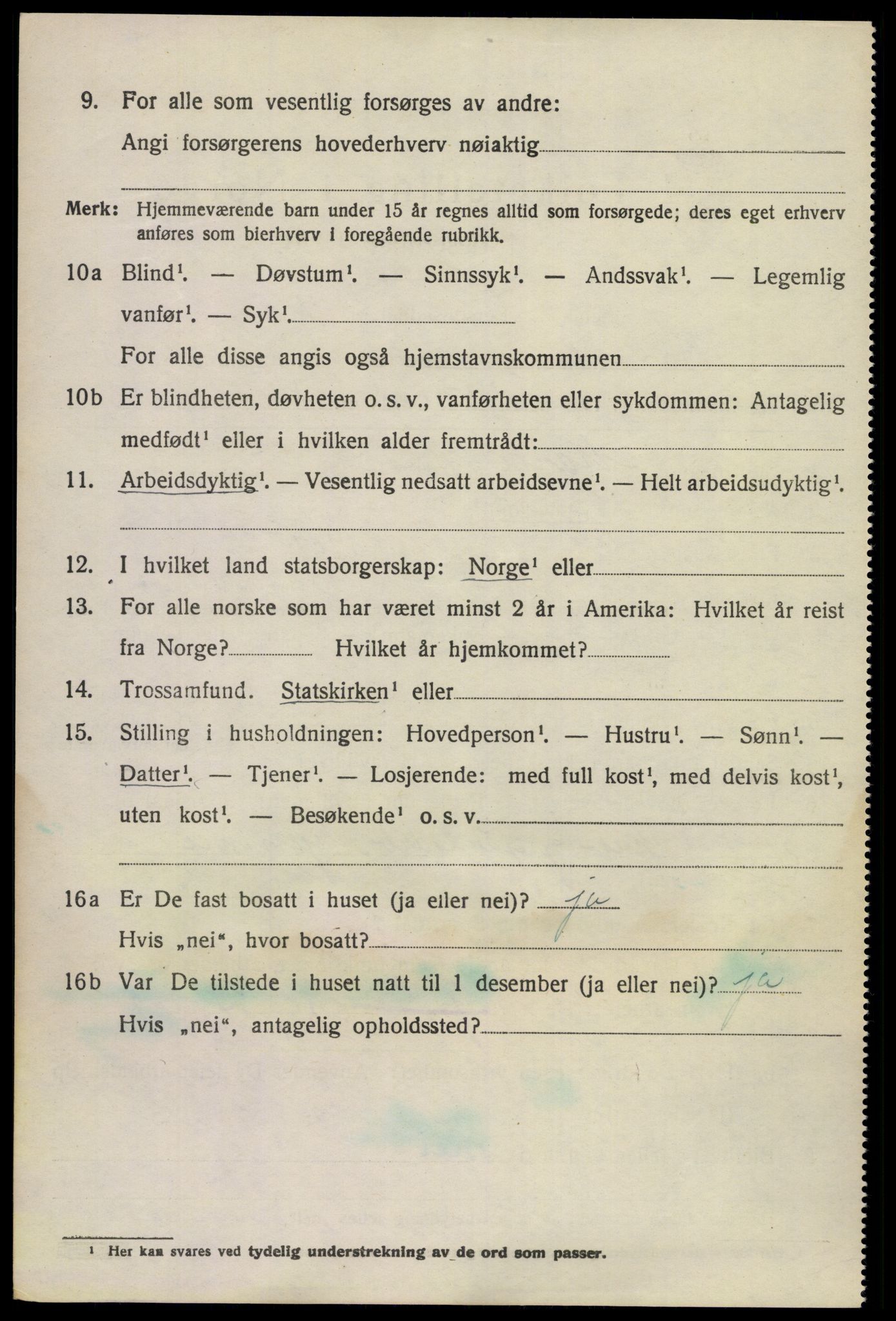 SAKO, 1920 census for Bamble, 1920, p. 4290