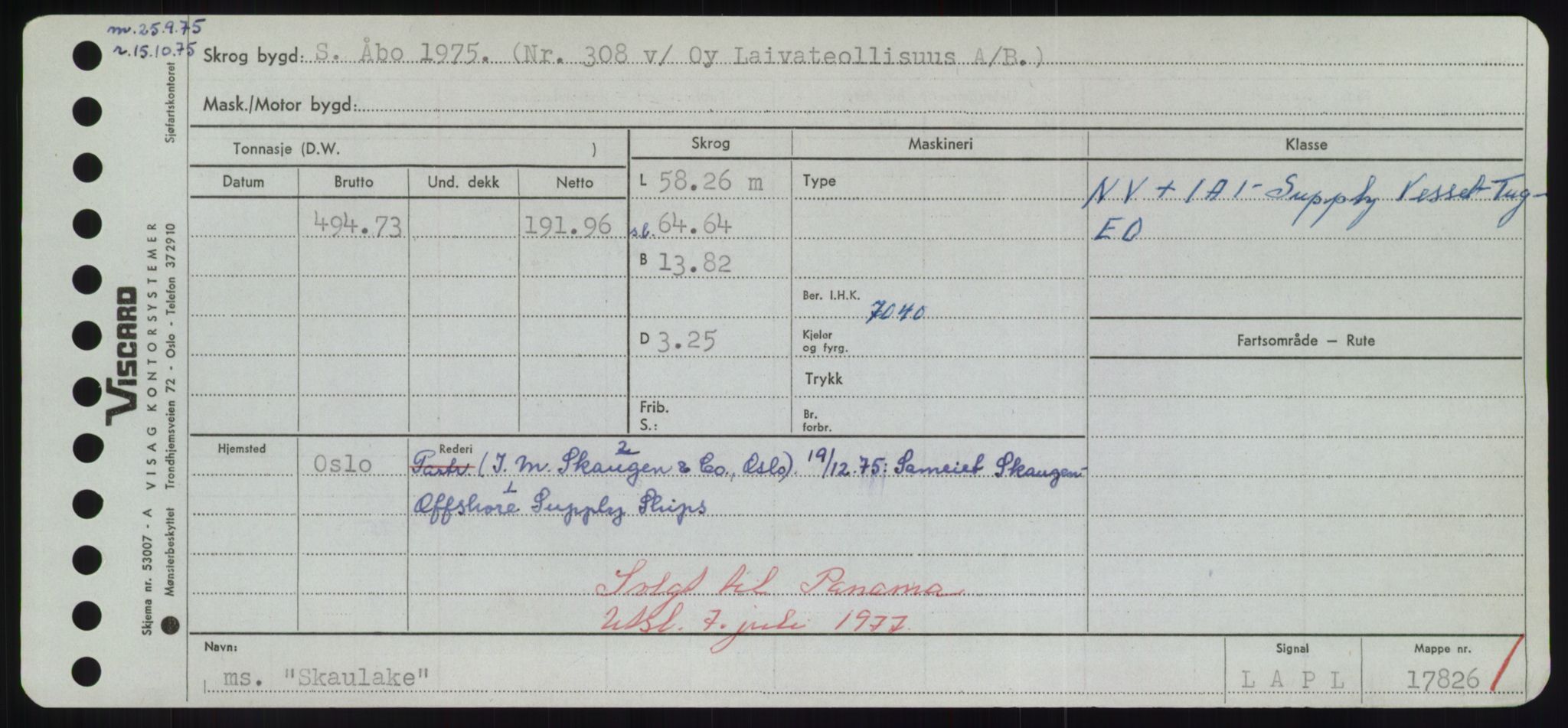 Sjøfartsdirektoratet med forløpere, Skipsmålingen, RA/S-1627/H/Hd/L0034: Fartøy, Sk-Slå, p. 131