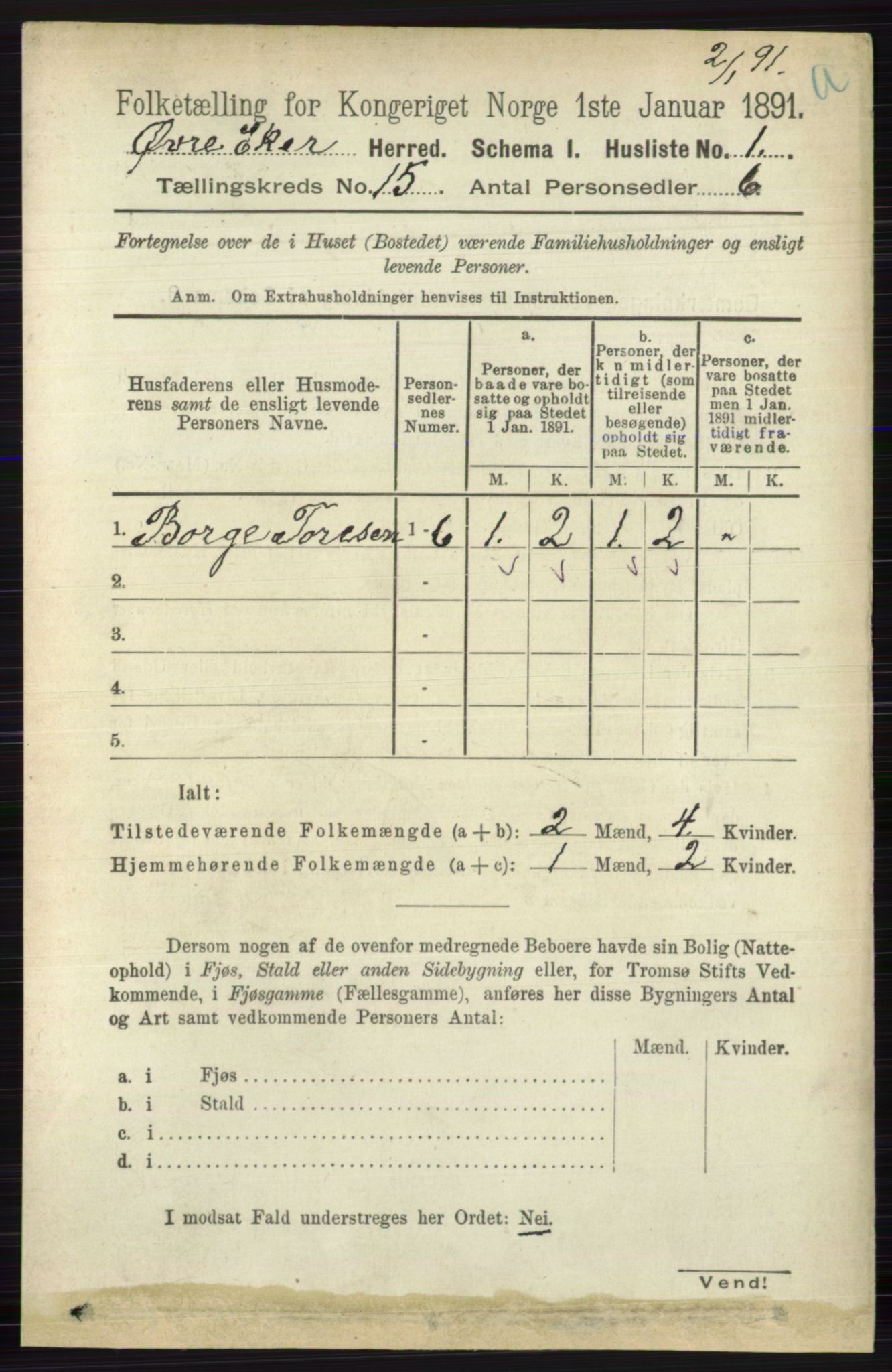 RA, 1891 census for 0624 Øvre Eiker, 1891, p. 6925