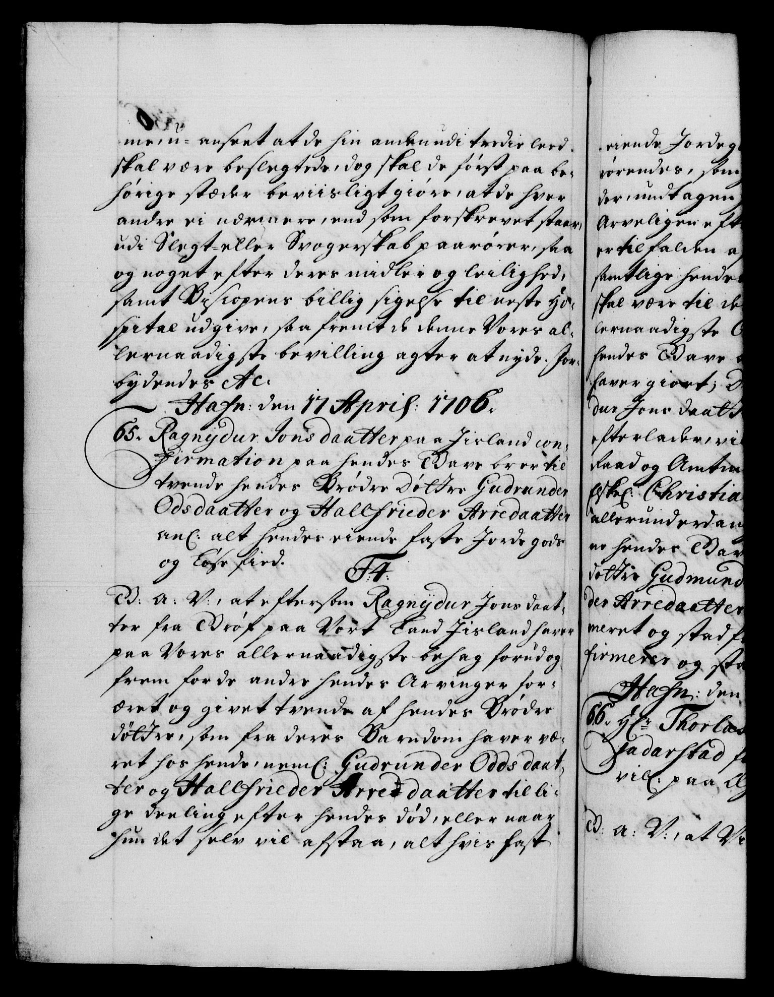 Danske Kanselli 1572-1799, RA/EA-3023/F/Fc/Fca/Fcaa/L0019: Norske registre, 1704-1707, p. 336b