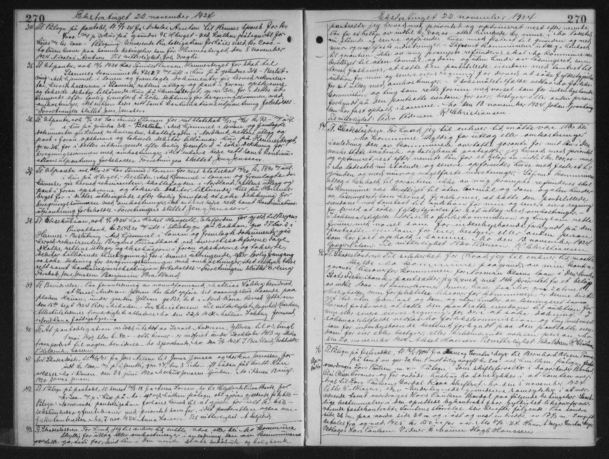 Rana sorenskriveri , AV/SAT-A-1108/1/2/2C/L0018: Mortgage book no. 18, 1923-1928, p. 270, Deed date: 22.11.1924