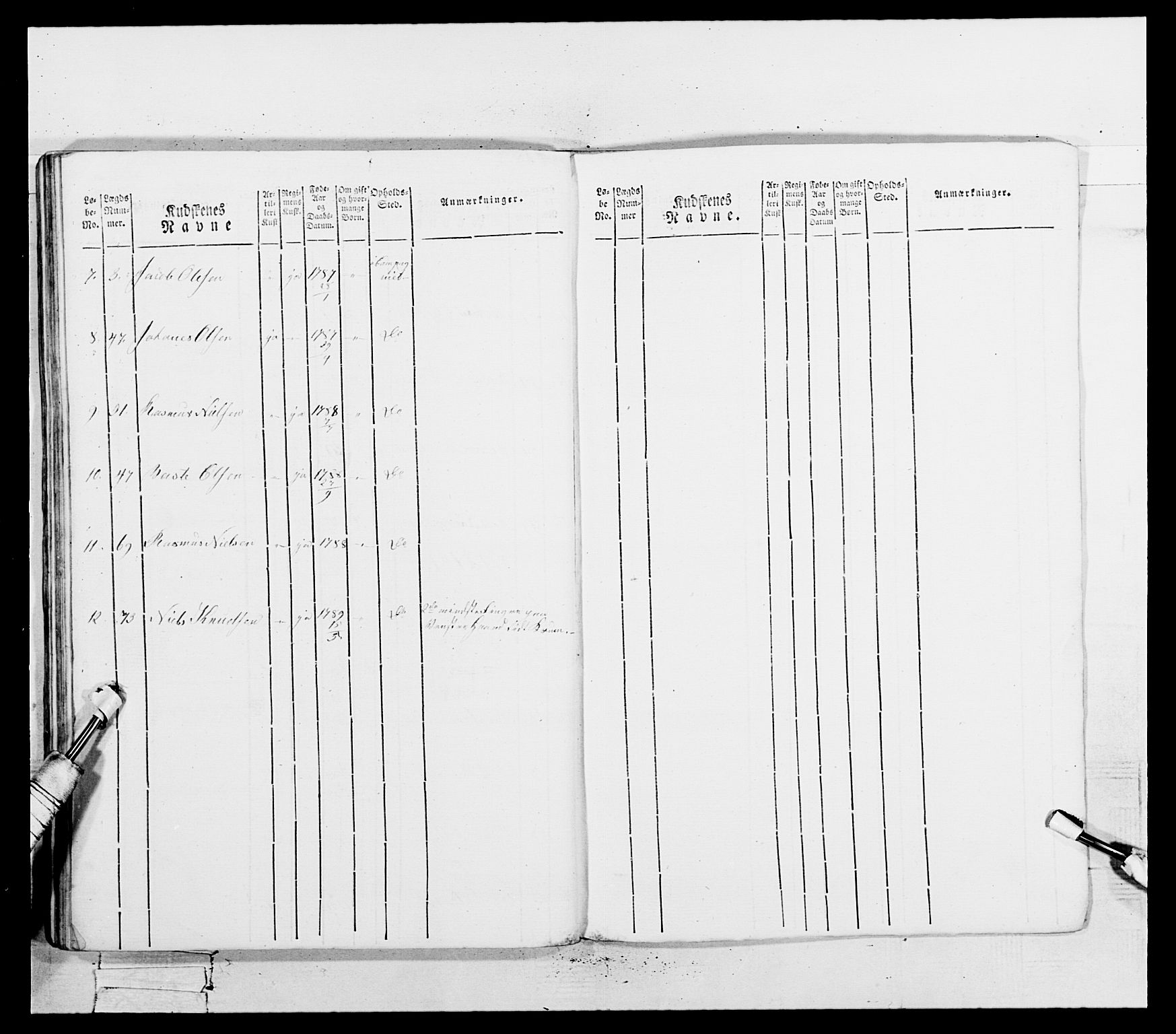 Generalitets- og kommissariatskollegiet, Det kongelige norske kommissariatskollegium, AV/RA-EA-5420/E/Eh/L0100: Bergenhusiske skarpskytterbataljon, 1812, p. 289