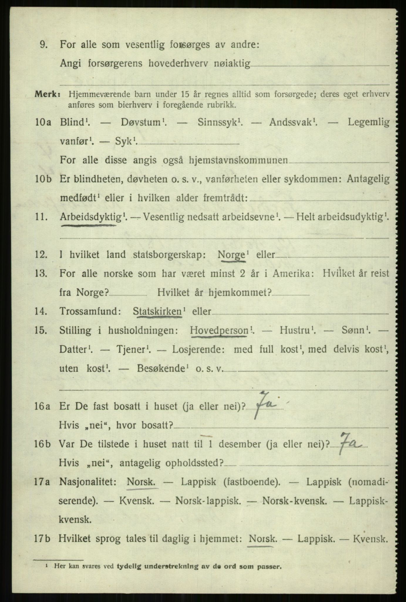 SATØ, 1920 census for Tranøy, 1920, p. 2054