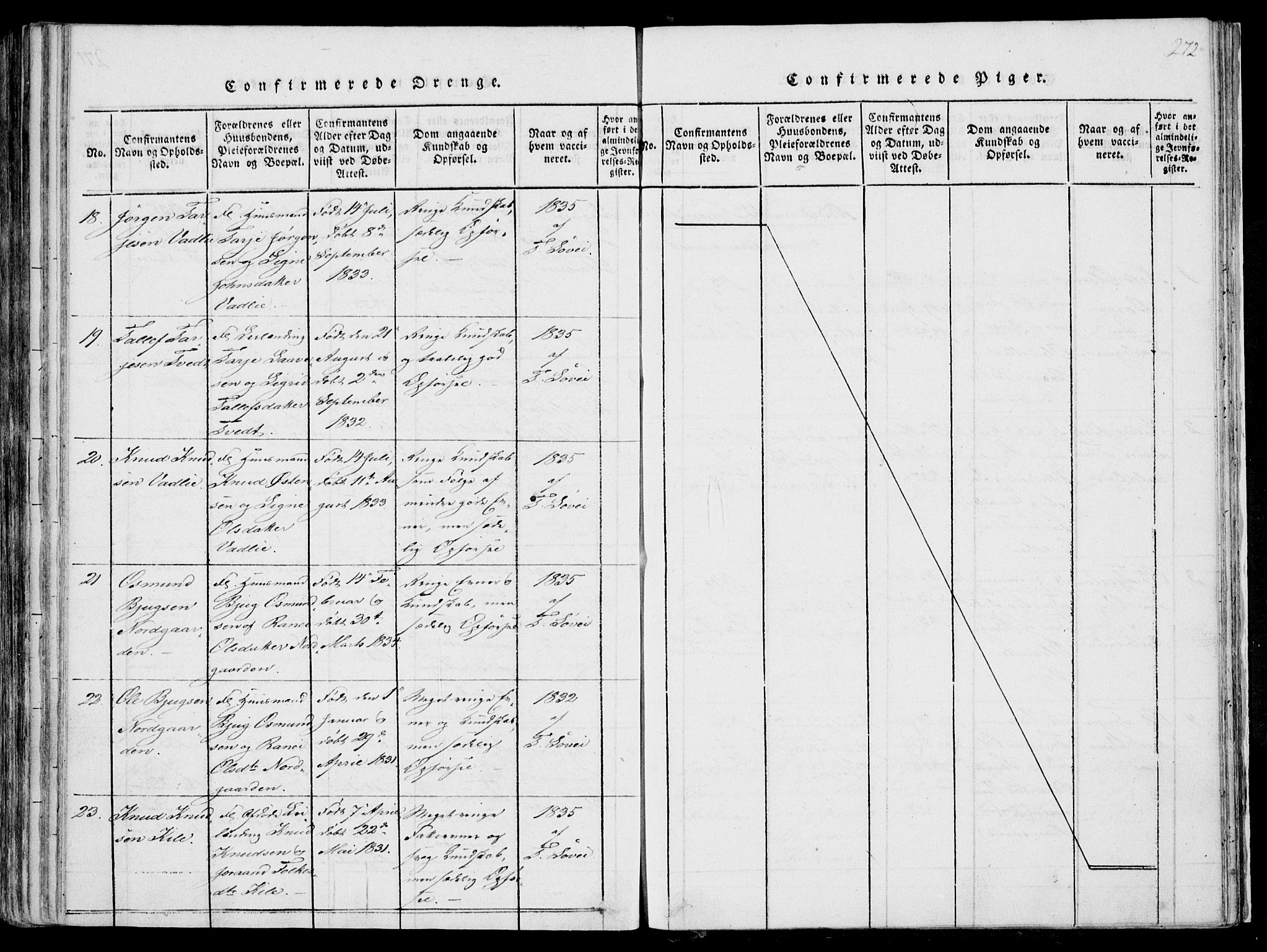 Fyresdal kirkebøker, SAKO/A-263/F/Fa/L0004: Parish register (official) no. I 4, 1815-1854, p. 272