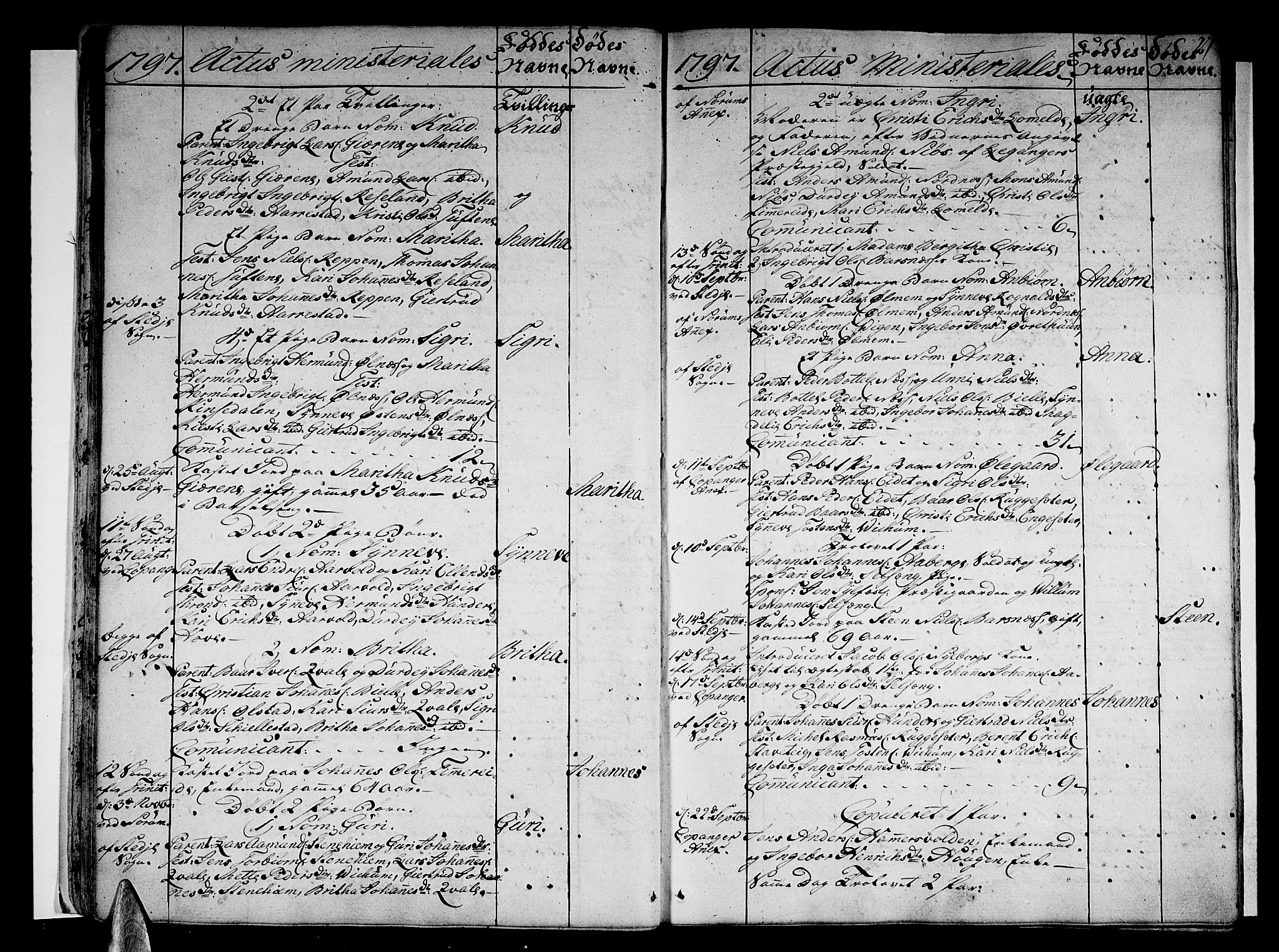 Sogndal sokneprestembete, AV/SAB-A-81301/H/Haa/Haaa/L0008: Parish register (official) no. A 8, 1795-1809, p. 27