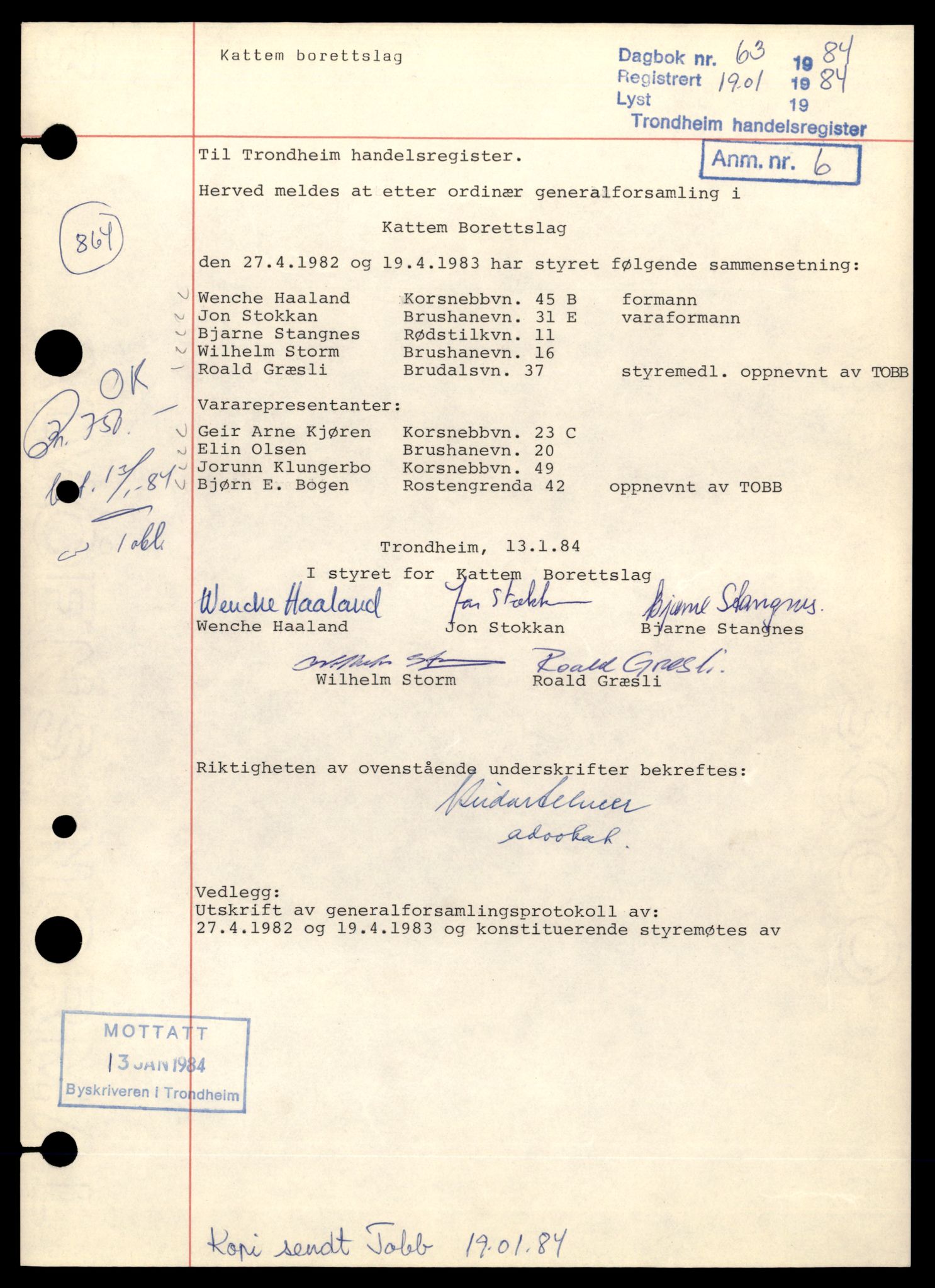 Trondheim byfogd, AV/SAT-A-0003/2/J/Jd/Jdd/L0069: Borettslag, K-Rin, 1944-1990, p. 13