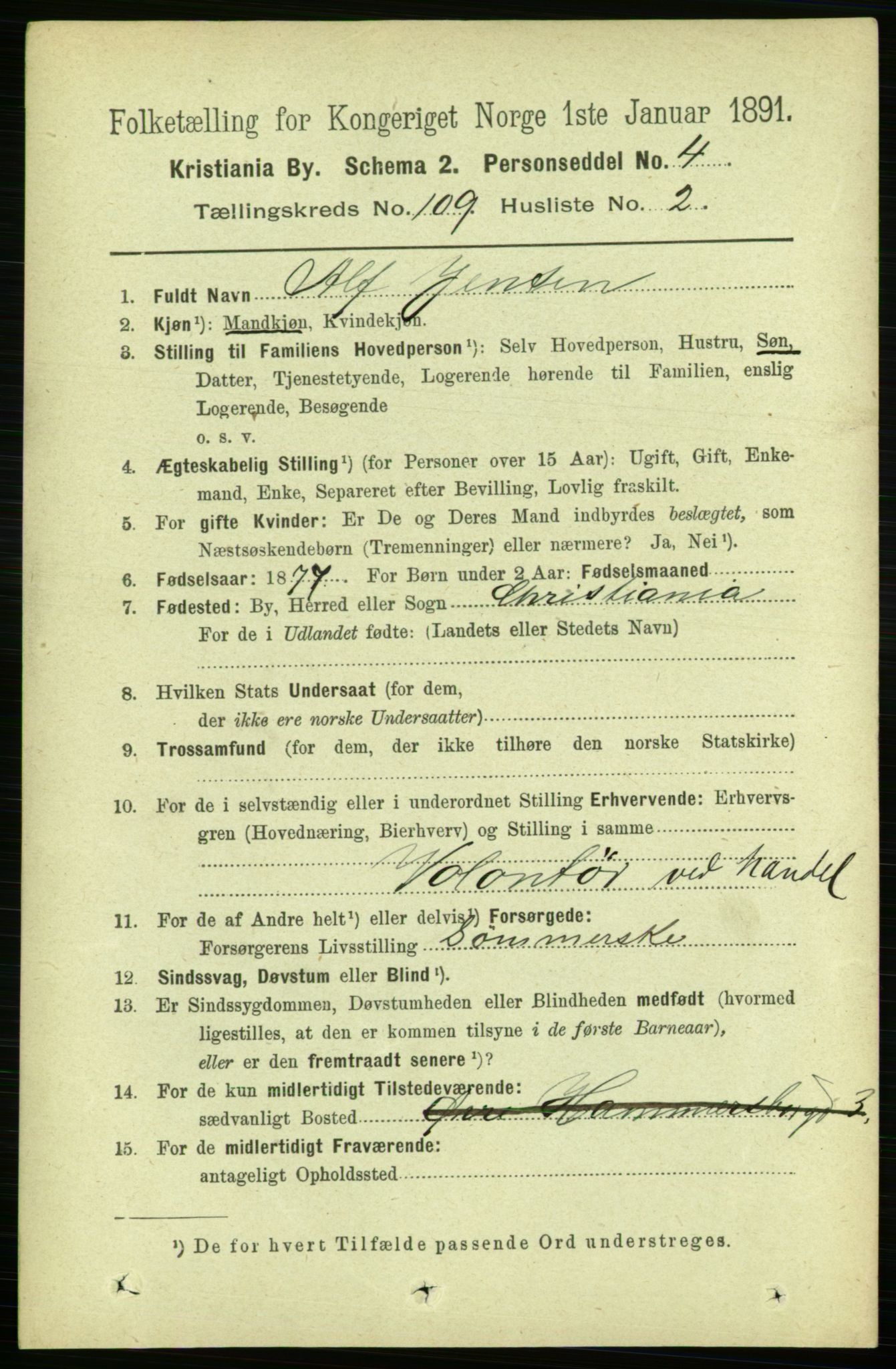 RA, 1891 census for 0301 Kristiania, 1891, p. 56417