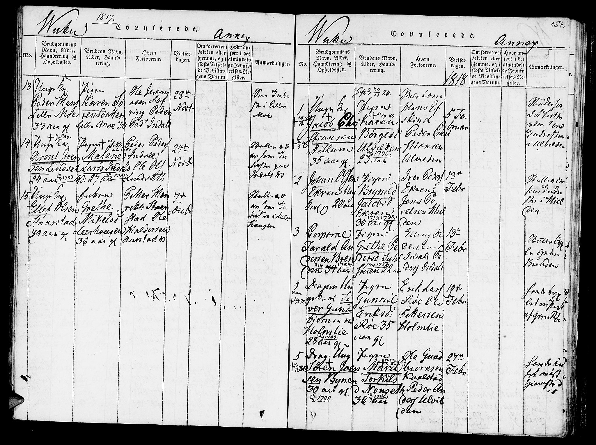 Ministerialprotokoller, klokkerbøker og fødselsregistre - Nord-Trøndelag, SAT/A-1458/723/L0234: Parish register (official) no. 723A05 /2, 1816-1821, p. 157