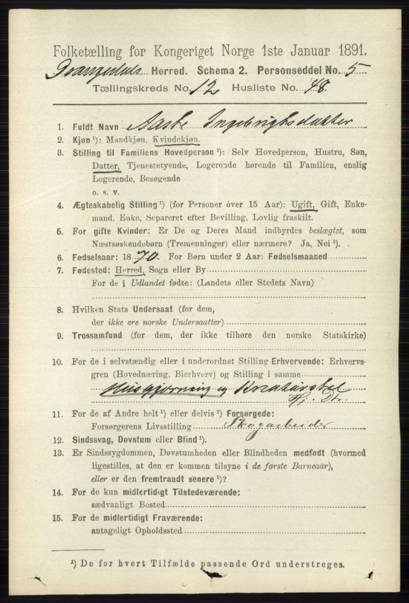 RA, 1891 census for 0817 Drangedal, 1891, p. 4669