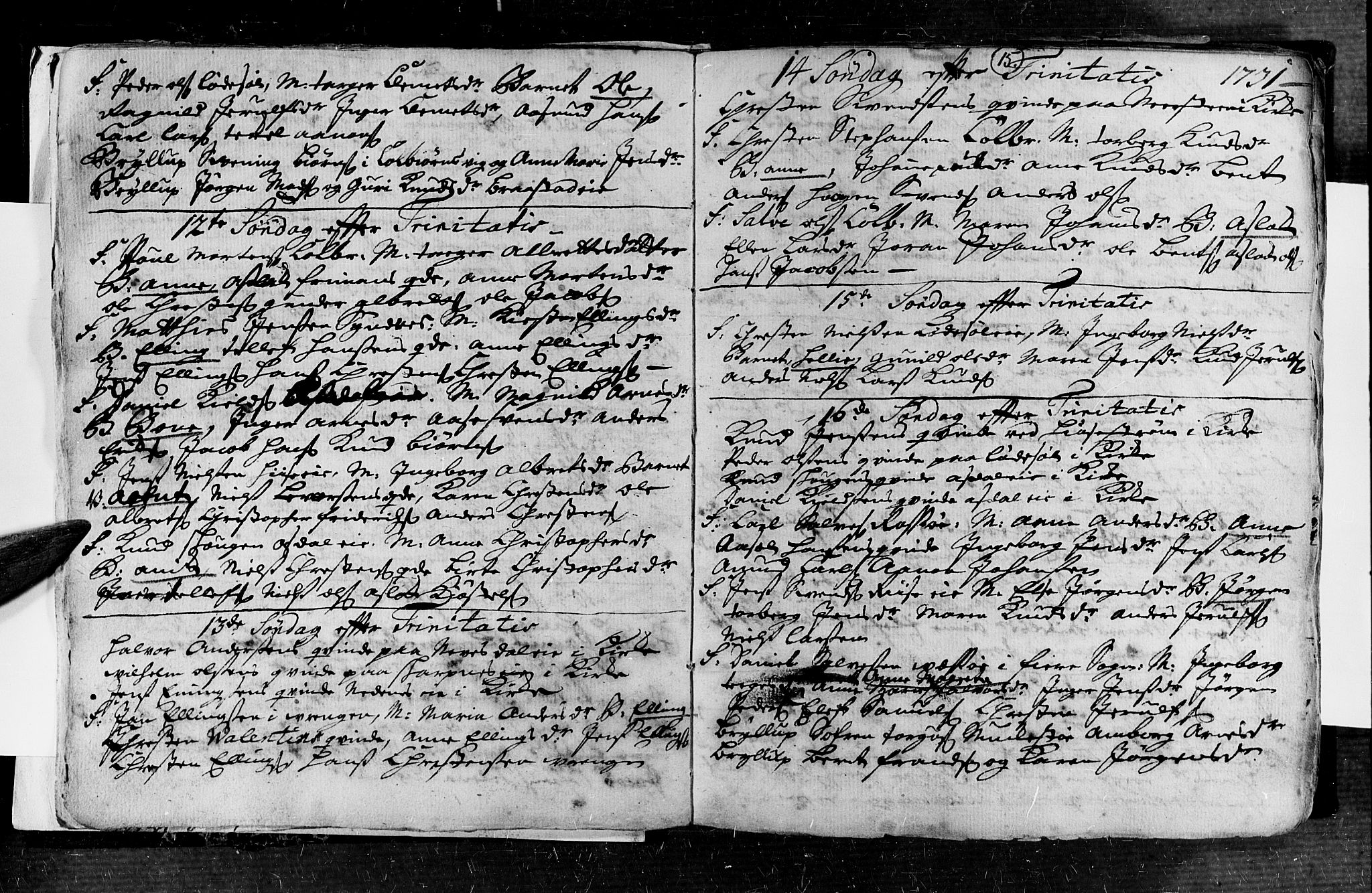 Øyestad sokneprestkontor, AV/SAK-1111-0049/F/Fa/L0004: Parish register (official) no. A 4, 1730-1750, p. 15