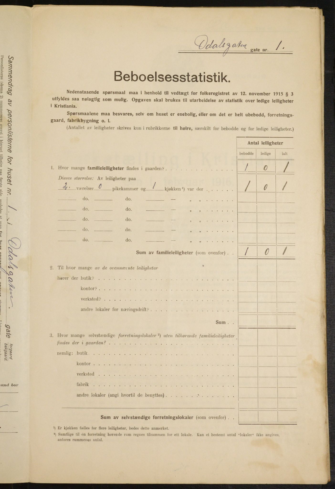 OBA, Municipal Census 1916 for Kristiania, 1916, p. 76152