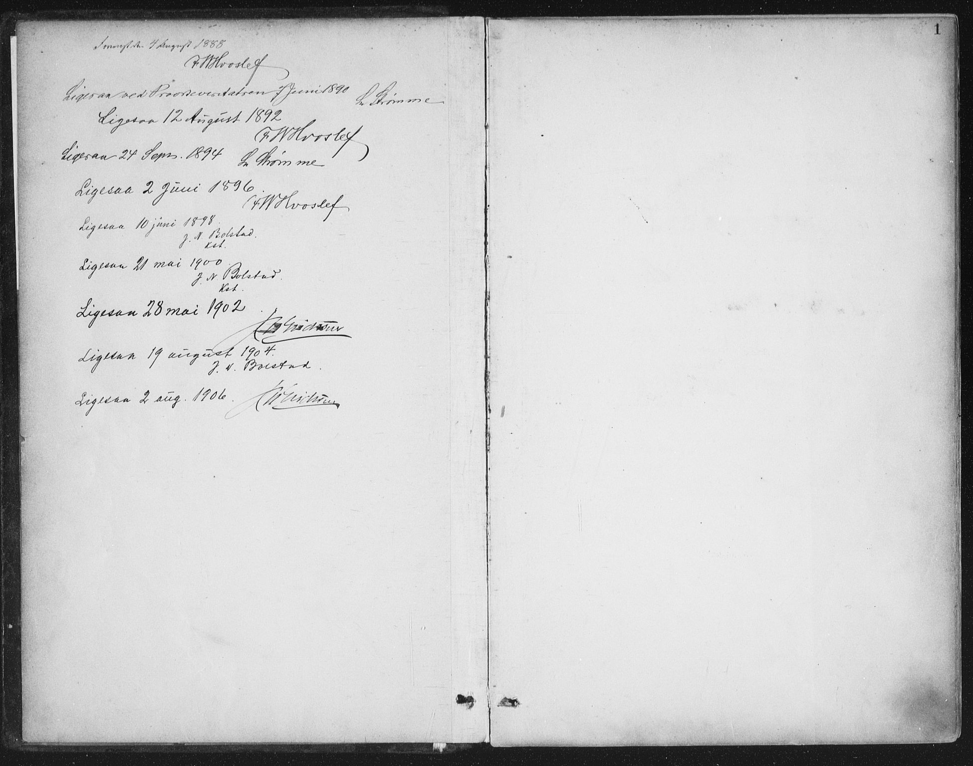 Gloppen sokneprestembete, SAB/A-80101/H/Haa/Haac/L0002: Parish register (official) no. C  2, 1887-1904, p. 1