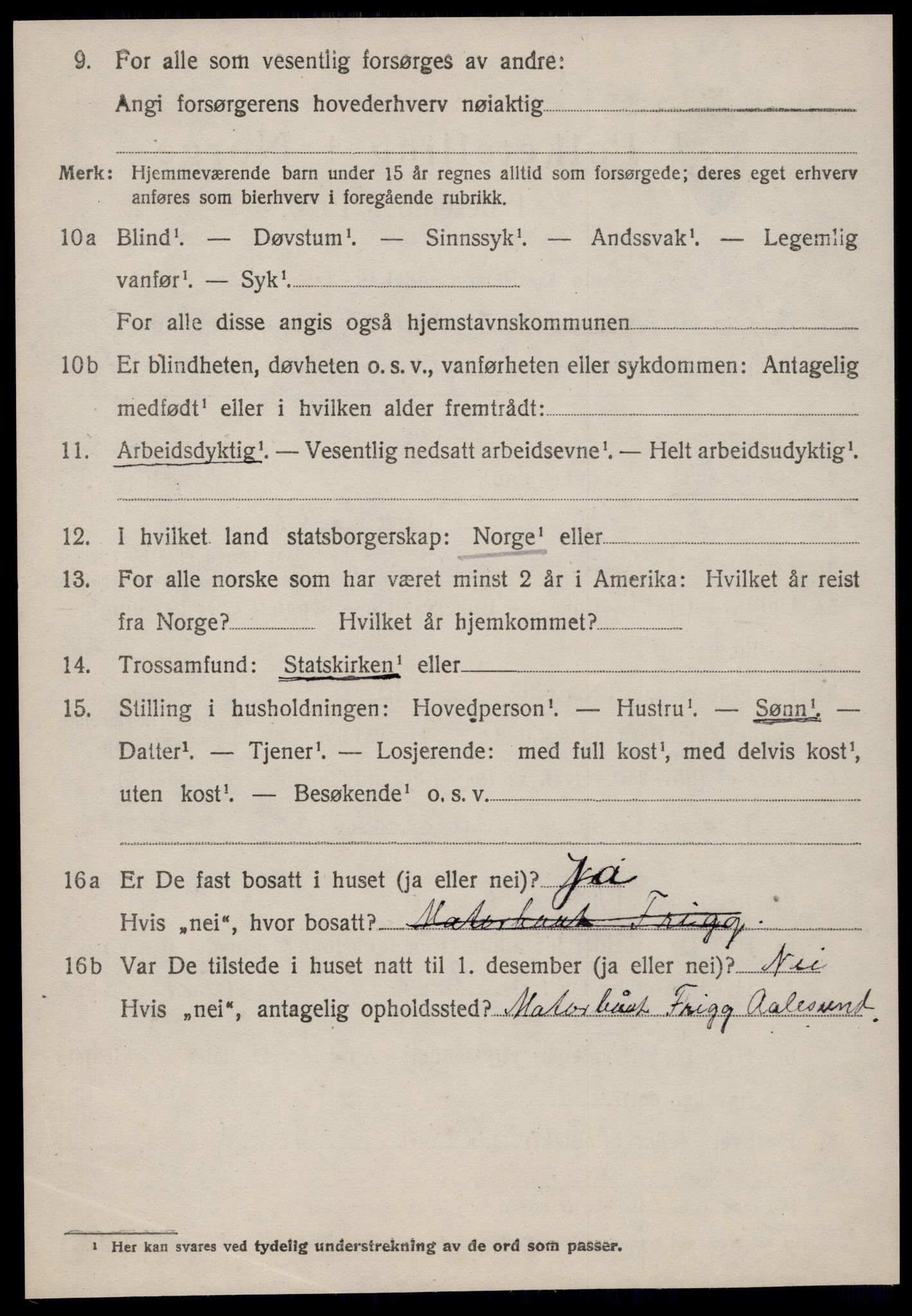 SAT, 1920 census for Hjørundfjord, 1920, p. 1164