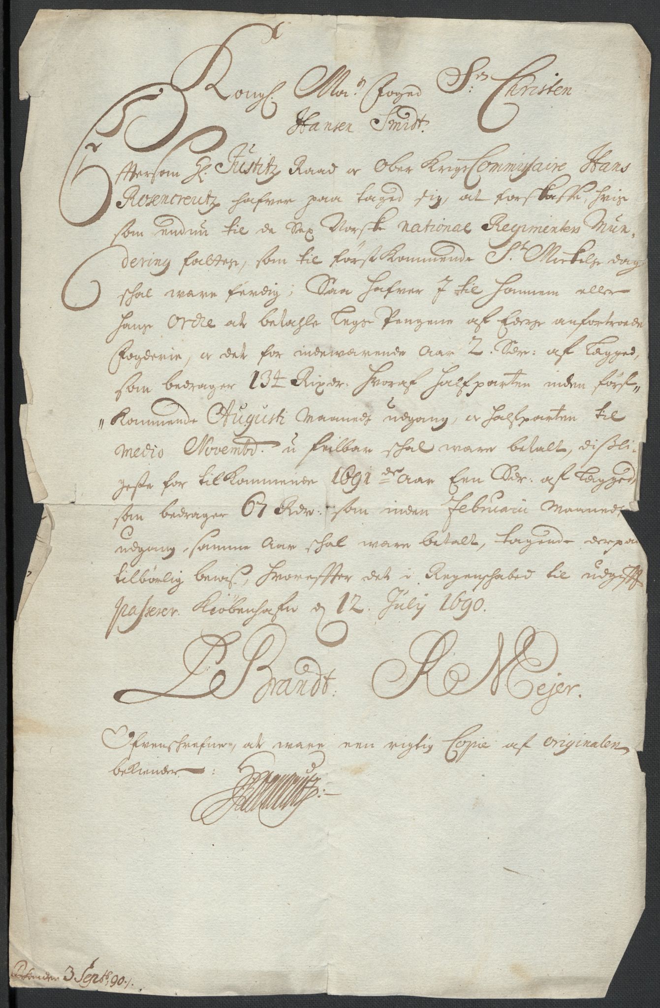 Rentekammeret inntil 1814, Reviderte regnskaper, Fogderegnskap, AV/RA-EA-4092/R08/L0425: Fogderegnskap Aker, 1690-1691, p. 4